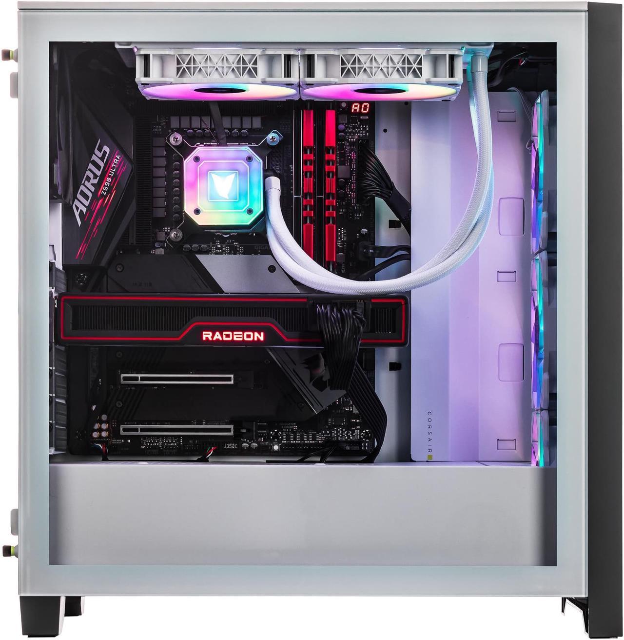 Alt view image 3 of 7 - Velztorm Argentux Gaming Desktop PC White White (Intel i7-11700K 8-Core, 128GB DDR4, 2TB PCIe SSD + 3TB HDD (3.5), Radeon RX 6900 XT 16GB, 360mm AIO, RGB Fans, 750W PSU, AC WiFi, BT, Win10H) VELZ0014