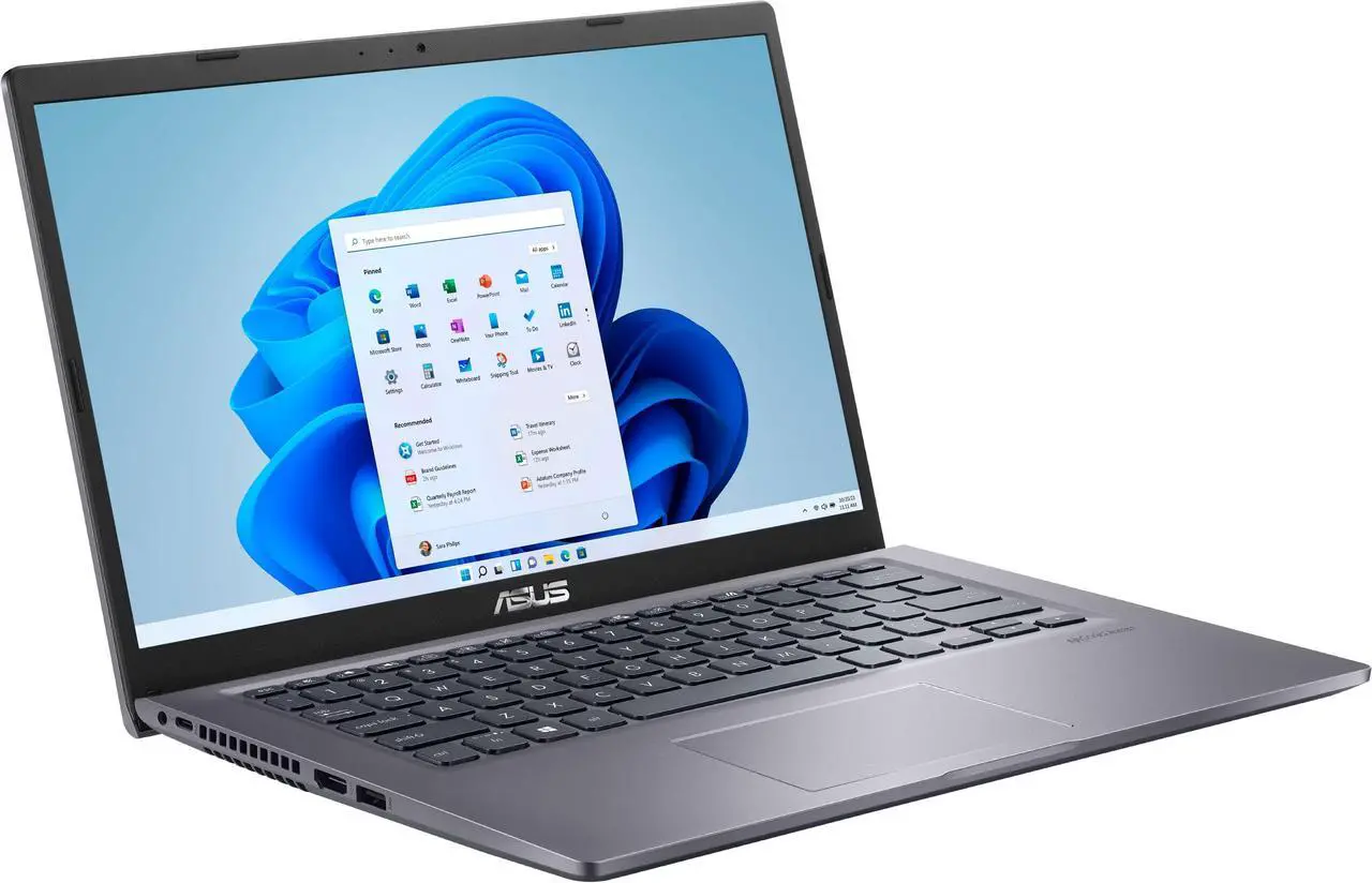 Alt view image 3 of 7 - ASUS Vivobook 14 Thin and Light Slate Grey Laptop 14.0" HD Display (AMD Ryzen 3 3250U, 8GB RAM, 128GB SSD, AMD Radeon, USB Type-C, WiFi 5, BT 5, Webcam, Win 10 Pro)