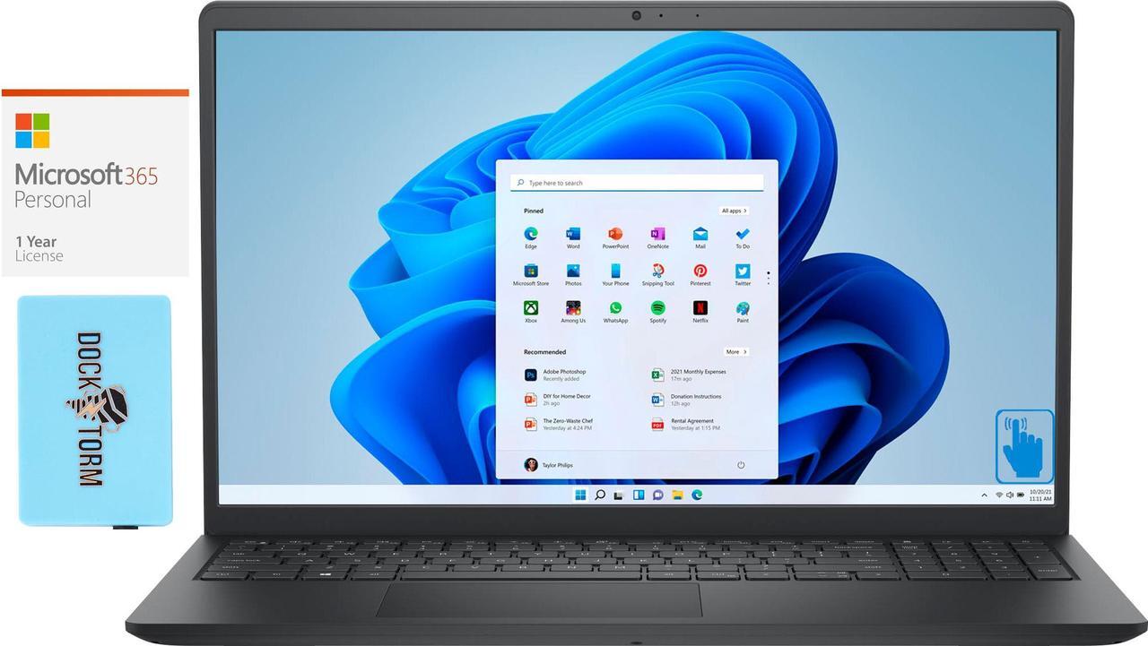 Main image of Dell Inspiron 3511 Home & Business Laptop (Intel i5-1135G7 4-Core, 15.6" 60Hz Touch Full HD (1920x1080), Intel Iris Xe, 8GB RAM, 256GB SSD, Win 11 Home S-Mode) with Microsoft 365 Personal , Hub
