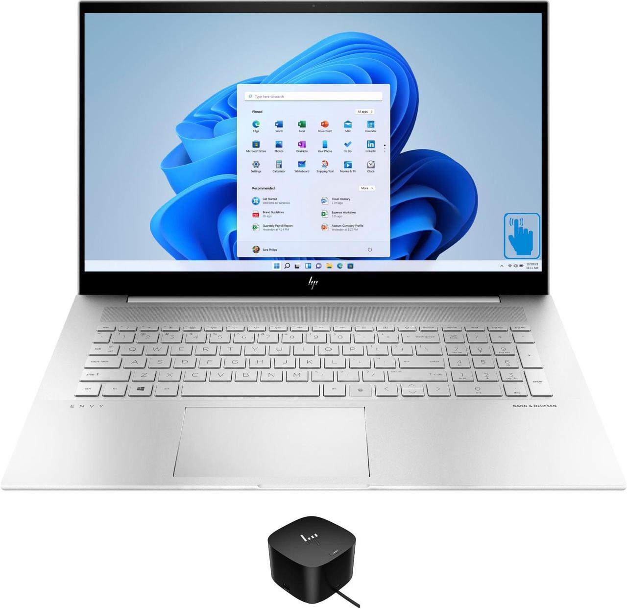 Main image of HP ENVY Laptop 17 Home & Business Laptop (Intel i7-1255U 10-Core, 17.3" 60Hz Touch Full HD (1920x1080), Intel Iris Xe, 16GB RAM, 512GB SSD, Backlit KB, Wifi, HDMI, Win 11 Home) with 120W G4 Dock