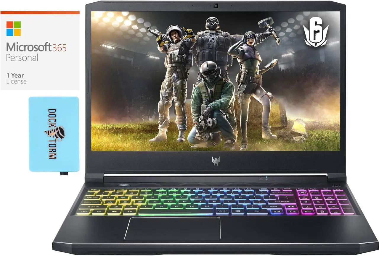 Main image of Acer Predator Helios 300 Gaming & Entertainment Laptop (Intel i9-11900H 8-Core, 15.6" 144Hz Full HD (1920x1080), GeForce RTX 3060, 16GB RAM, 2TB  HDD, Win 11 Pro) with Microsoft 365 Personal , Hub