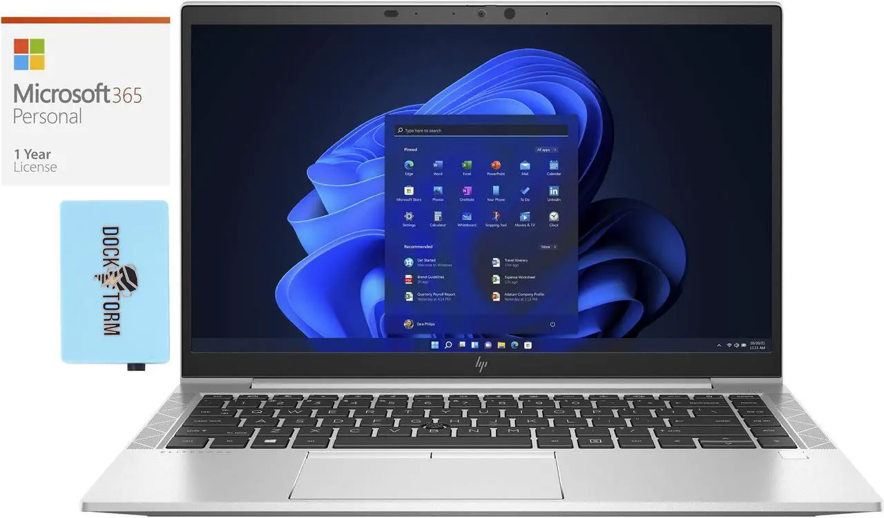 Main image of HP EliteBook 840 G8 Home & Business Laptop (Intel i5-1135G7 4-Core, 14.0" 60Hz Full HD (1920x1080), Intel Iris Xe, 16GB RAM, 1TB m.2 SATA SSD, Win 10 Pro) with Microsoft 365 Personal , Hub