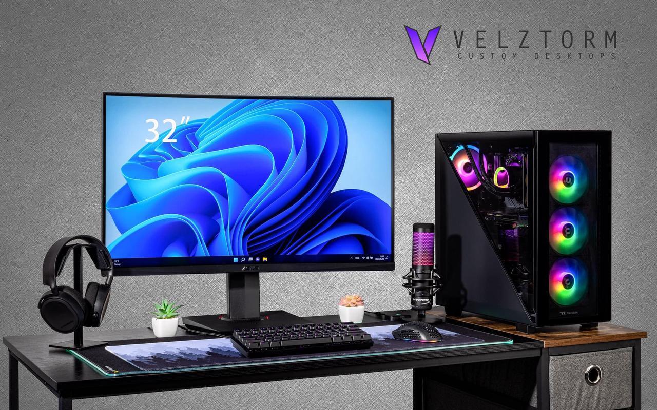 Alt view image 2 of 7 - Velztorm Black Gladio Custom Built Gaming PC (AMD Ryzen 9 5900X, 64GB RAM, 1TB m.2 SATA SSD + 2TB HDD (3.5), NVIDIA GeForce GTX 1660 Super, Wifi, 1xUSB 3.2, 4xUSB 3.1, Win 10 Home)
