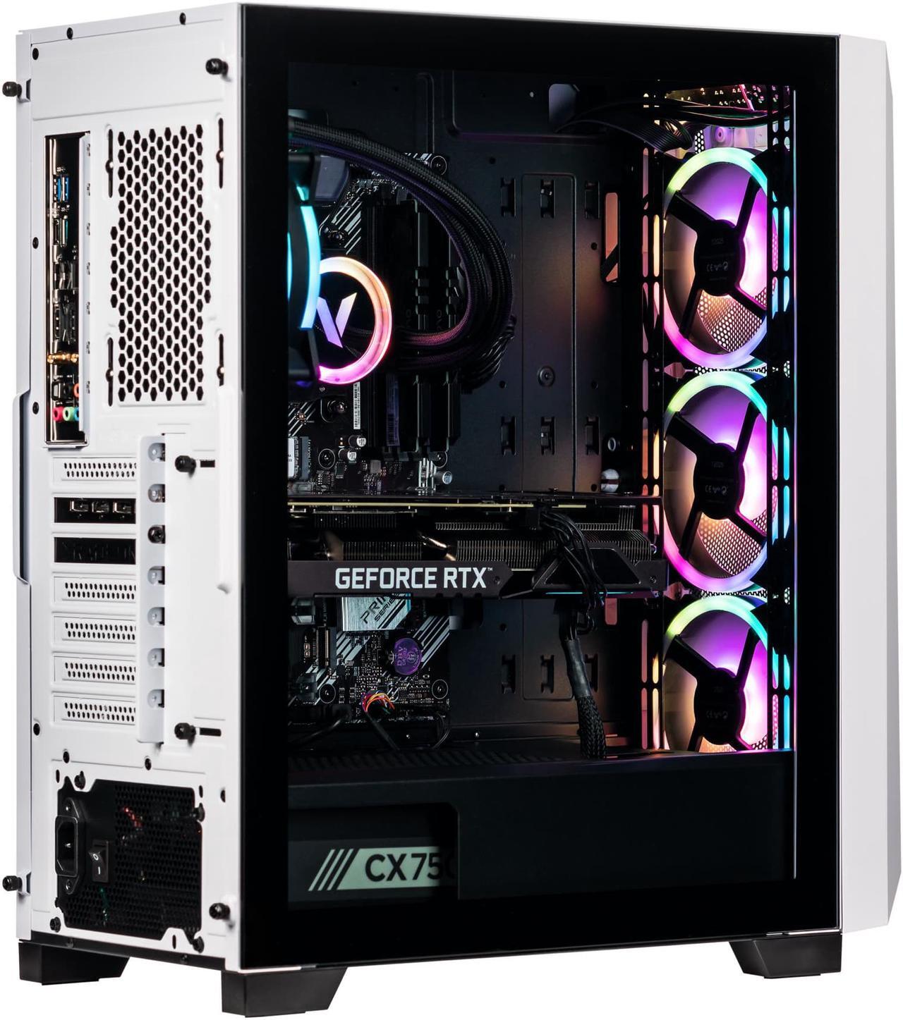 Alt view image 4 of 7 - Velztorm White Pilum CTO Gaming Desktop PC Liquid-Cooled (AMD Ryzen 7 5700X 8-Core, GeForce RTX 3070 8GB, 128GB DDR4, 2TB PCIe SSD + 6TB HDD (3.5), RGB Fans, 750W PSU, AC WiFi, BT 5.0, Win10Pro)