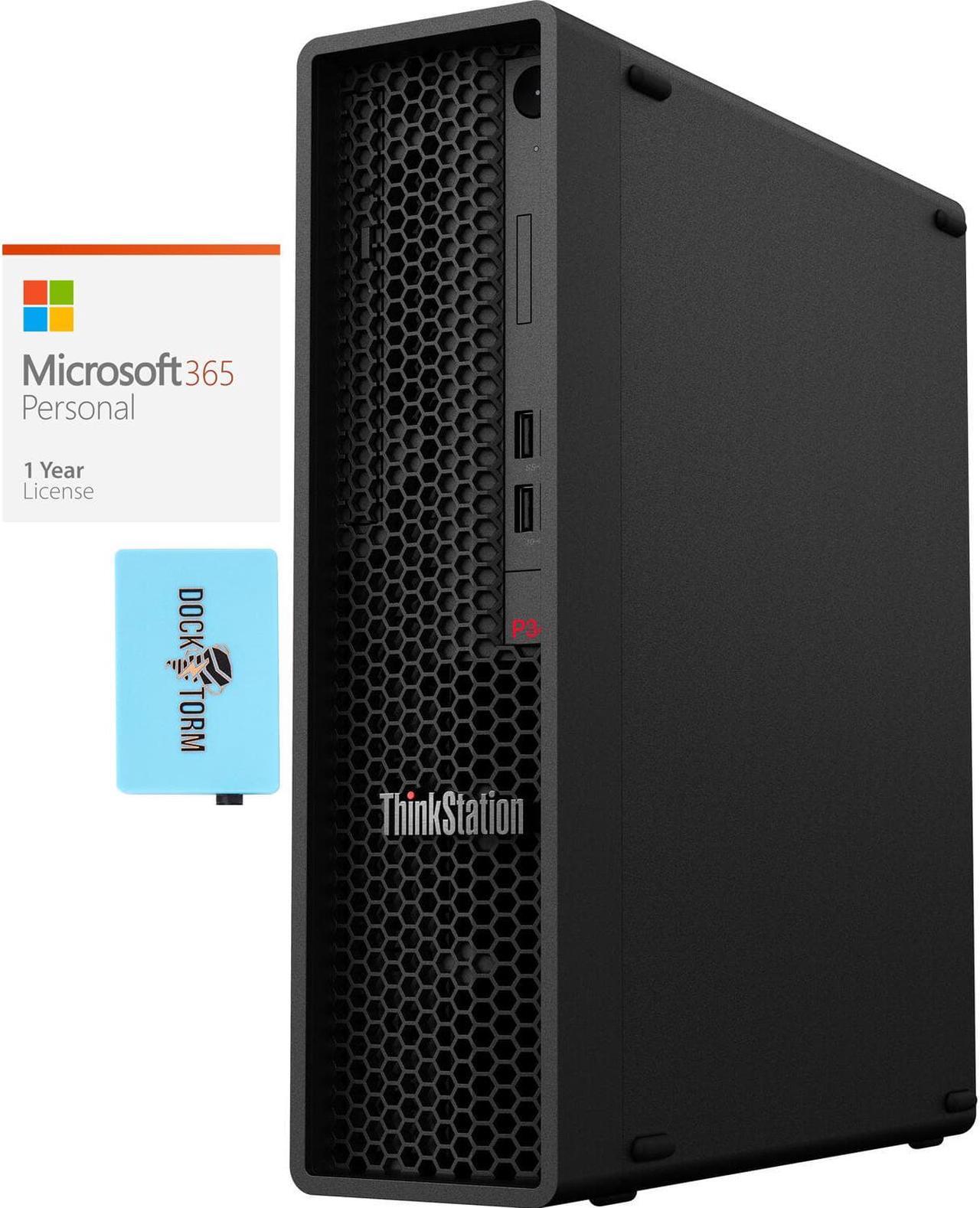 Main image of Lenovo ThinkStation P340 SFF Home & Business Mini Desktop (Intel i5-10500 6-Core, Intel UHD 630, 16GB RAM, 6TB HDD (3.5), USB 3.2, Win 10 Pro) with Microsoft 365 Personal , Dockztorm Hub