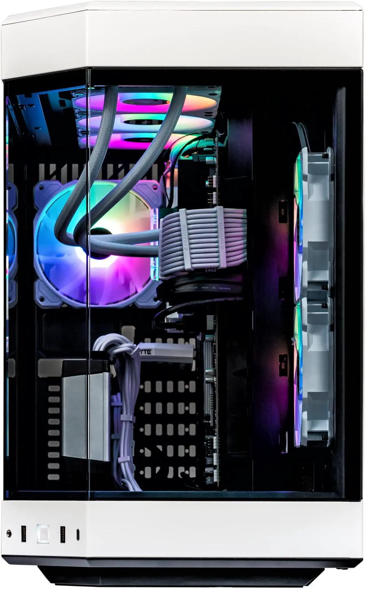 Alt view image 6 of 7 - Velztorm Praetix Custom Built Gaming Desktop PC (Intel i9-14900K, Radeon RX 9070 XT, 32GB DDR5, 2TB PCIe SSD, RGB Fans, 360mm AIO, 1000W PSU, WiFi 6, Bluetooth 5.2, RJ-45, 1 Display Port, Win 11 Home)