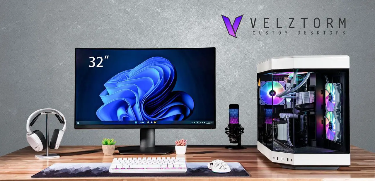 Alt view image 2 of 7 - Velztorm Praetix Custom Built Gaming Desktop PC (Intel i9-14900K, Radeon RX 9070 XT, 32GB DDR5, 2TB PCIe SSD, RGB Fans, 360mm AIO, 1000W PSU, WiFi 6, Bluetooth 5.2, RJ-45, 1 Display Port, Win 11 Home)