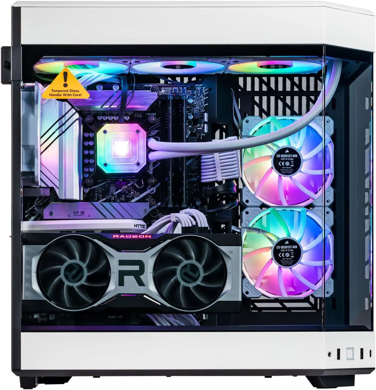 Alt view image 3 of 7 - Velztorm Praetix Custom Built Gaming Desktop PC (Intel i9-14900K, Radeon RX 9070 XT, 32GB DDR5, 2TB PCIe SSD, RGB Fans, 360mm AIO, 1000W PSU, WiFi 6, Bluetooth 5.2, RJ-45, 1 Display Port, Win 11 Home)