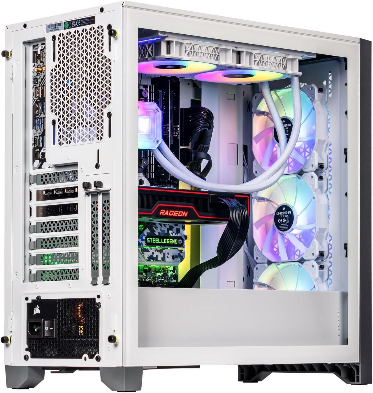 Alt view image 4 of 7 - Velztorm White Armix Prebuilt Gaming Desktop PC (AMD Ryzen 9 7900X 12-Core 4.7GHz, Radeon RX 6900 XT 16GB, 16GB DDR5, 2TB PCIe SSD + 6TB HDD (3.5), 240mm AIO, 1000W PSU, Killer Wifi 6E, Win10Pro)