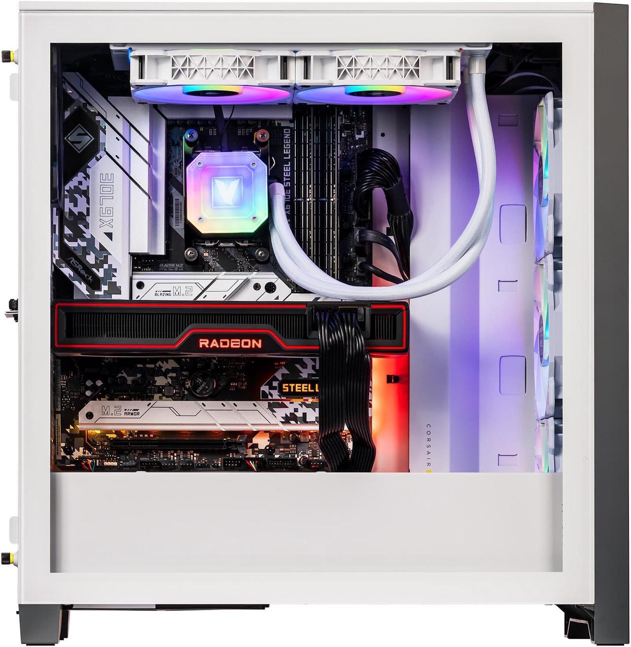 Alt view image 3 of 7 - Velztorm White Armix Prebuilt Gaming Desktop PC (AMD Ryzen 9 7900X 12-Core 4.7GHz, Radeon RX 6900 XT 16GB, 16GB DDR5, 2TB PCIe SSD + 6TB HDD (3.5), 240mm AIO, 1000W PSU, Killer Wifi 6E, Win10Pro)