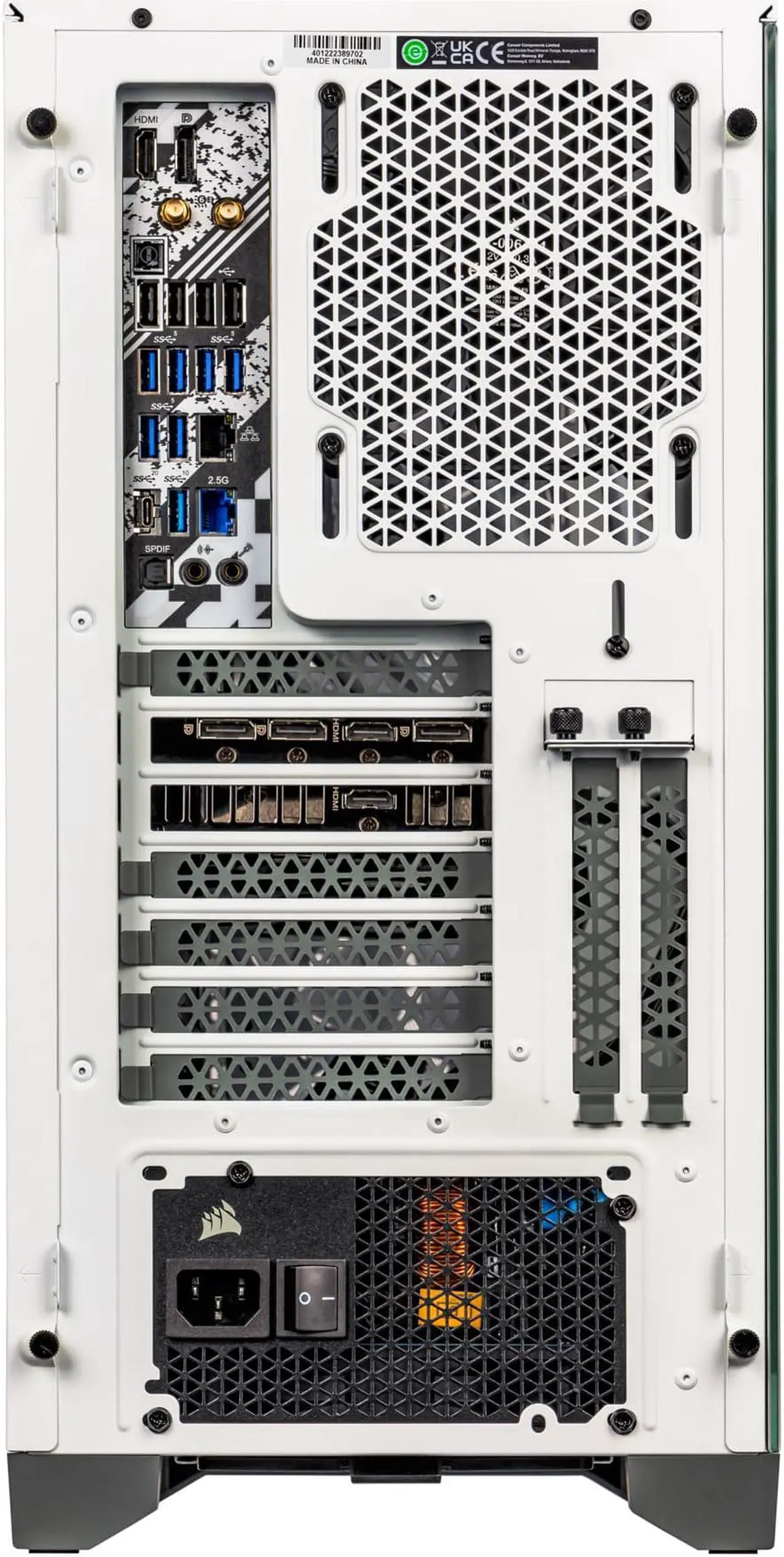 Alt view image 6 of 7 - Velztorm White Armix Custom Built Gaming Desktop PC (AMD Ryzen 9 7900X 12-Core, 32GB DDR5 4800MHz RAM, 2TB PCIe SSD + 6TB HDD (3.5), GeForce RTX 4060, Wifi, Bluetooth, White, Win 11 Pro)