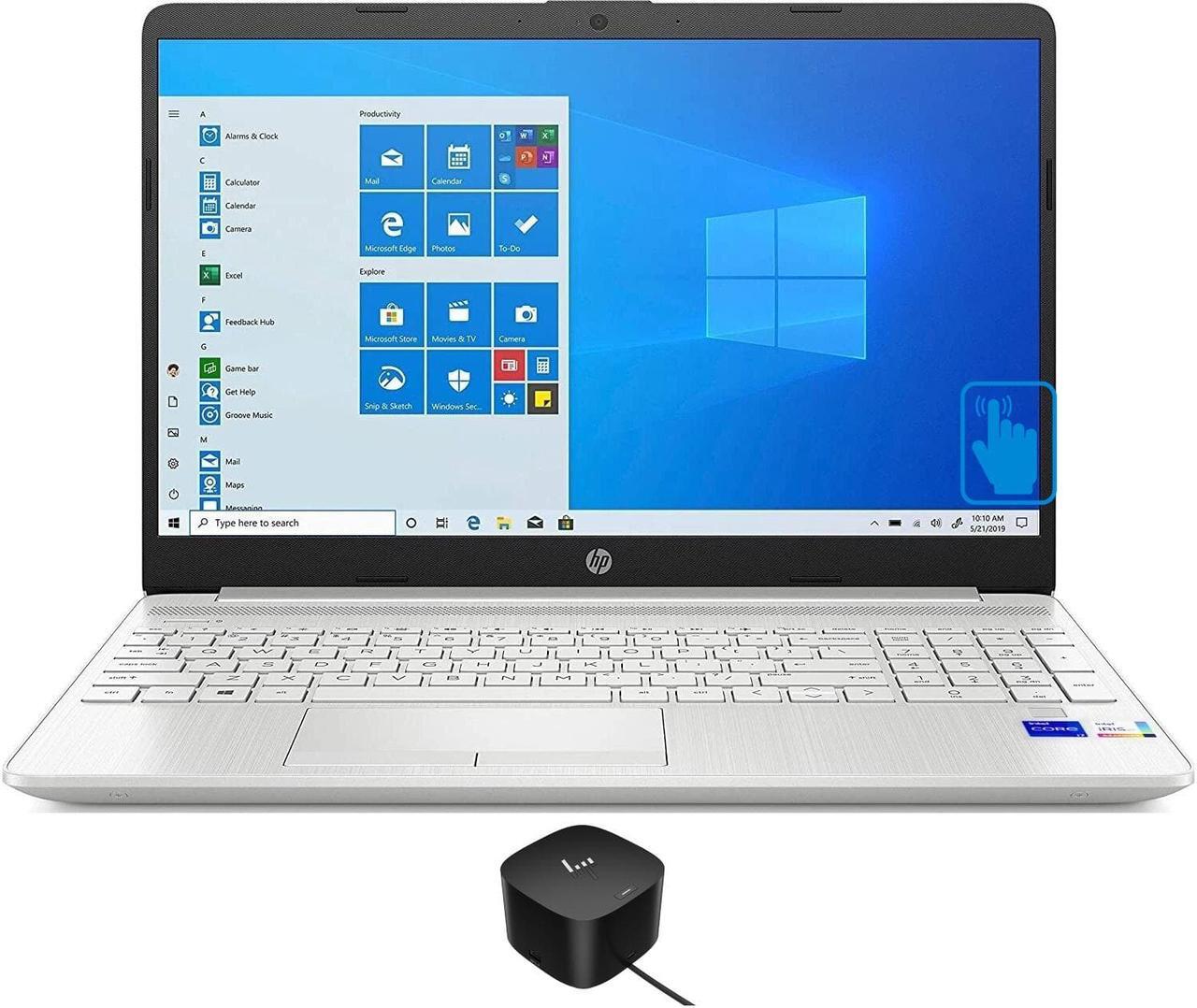 Main image of HP 15t-dw300-15 Home & Business Laptop (Intel i7-1165G7 4-Core, 15.6" 60Hz Touch HD (1366x768), Intel Iris Xe, 32GB RAM, 512GB PCIe SSD, Backlit KB, Wifi, USB 3.2, Win 10 Pro) with 120W G4 Dock