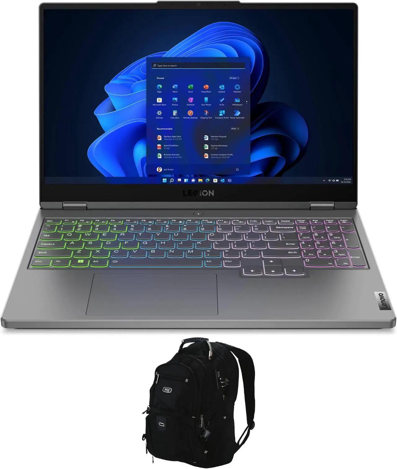 Main image of Lenovo Legion 5 82RB Gaming & Entertainment Laptop (Intel i7-12700H 14-Core, 15.6" 165Hz 2K Quad HD (2560x1440), GeForce RTX 3060, 16GB DDR5 4800MHz RAM, 1TB PCIe SSD, Win 11 Home) with Backpack