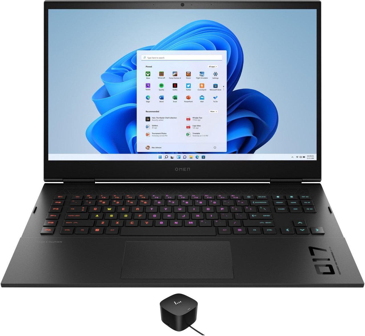 Main image of HP OMEN 17t-cm200  Gaming & Entertainment Laptop (Intel i9-13900HX 24-Core, 17.3" 240Hz 2K Quad HD (2560x1440), GeForce RTX 4080, 32GB DDR5 5600MHz RAM, Win 11 Pro) with 120W G4 Dock
