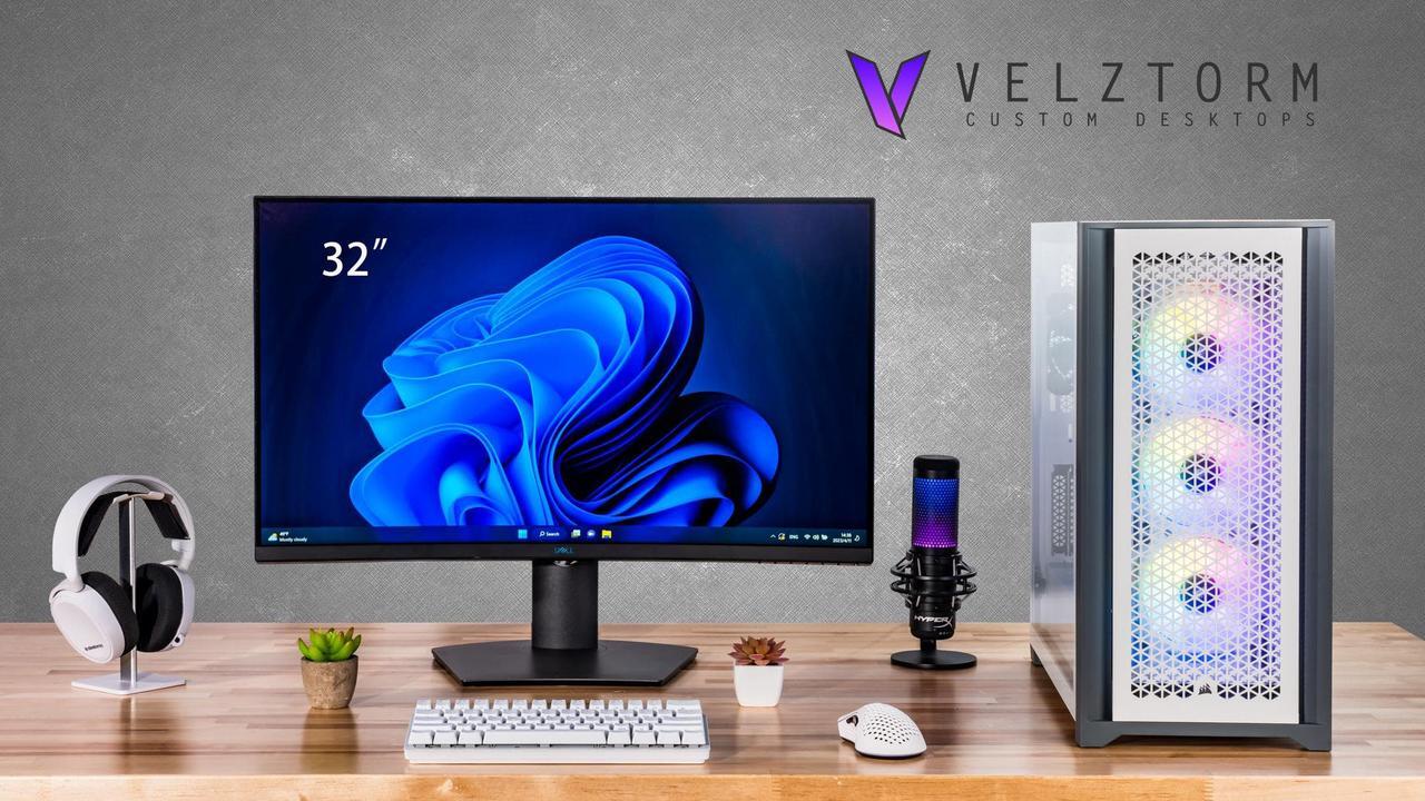 Alt view image 2 of 7 - Velztorm White Aciex 3D Gaming Desktop PC (AMD Ryzen 7 7800X3D, GeForce RTX 3070 8GB, 64GB DDR5, 2TB PCIe SSD, 360mm AIO, RGB Fans, 1000W PSU, WiFi 6, Win11H) VELZ0078