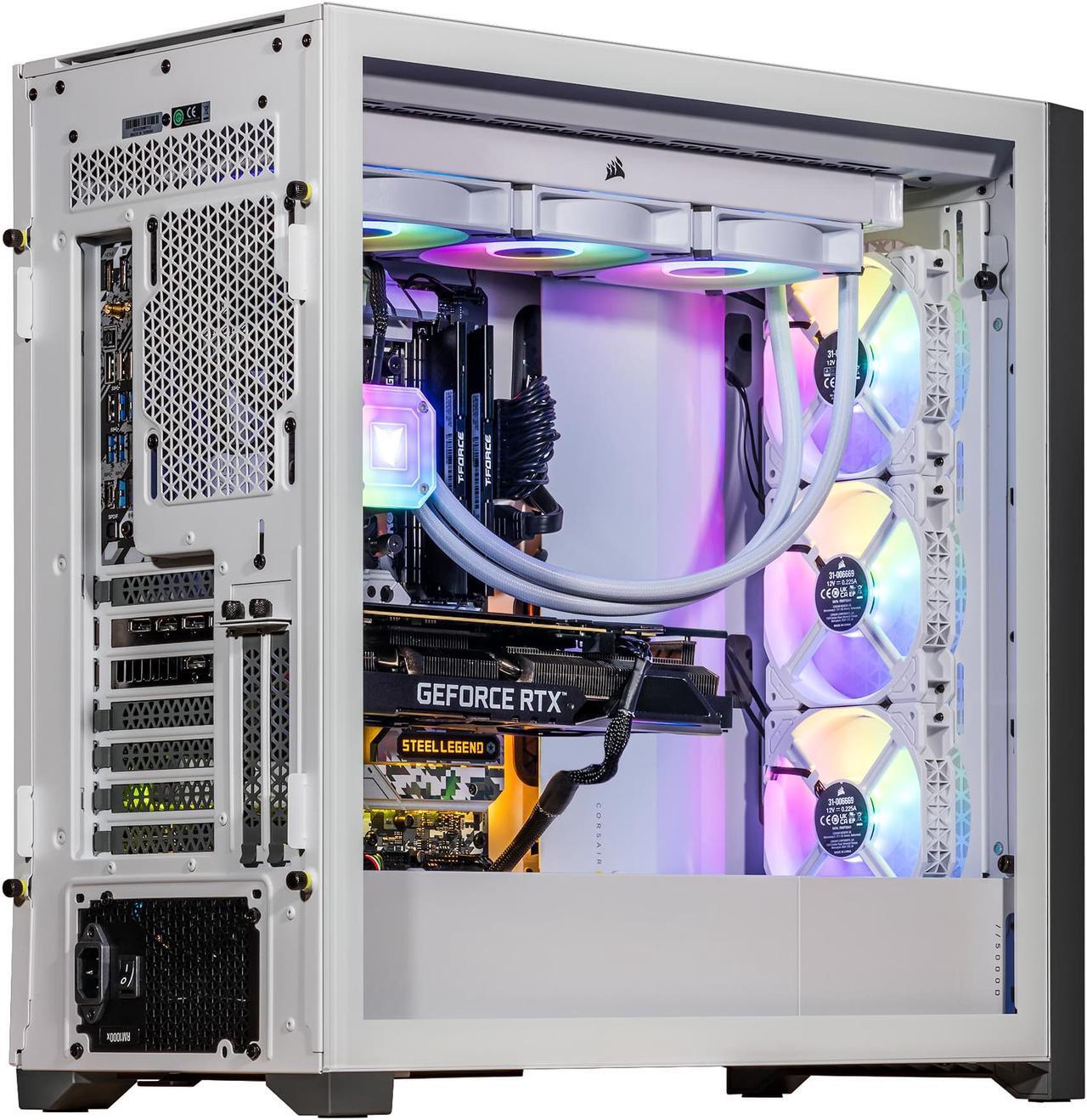 Alt view image 4 of 7 - Velztorm White Aciex 3D Gaming Desktop PC (AMD Ryzen 7 7800X3D, GeForce RTX 3070 8GB, 64GB DDR5, 2TB PCIe SSD, 360mm AIO, RGB Fans, 1000W PSU, WiFi 6, Win11H) VELZ0078