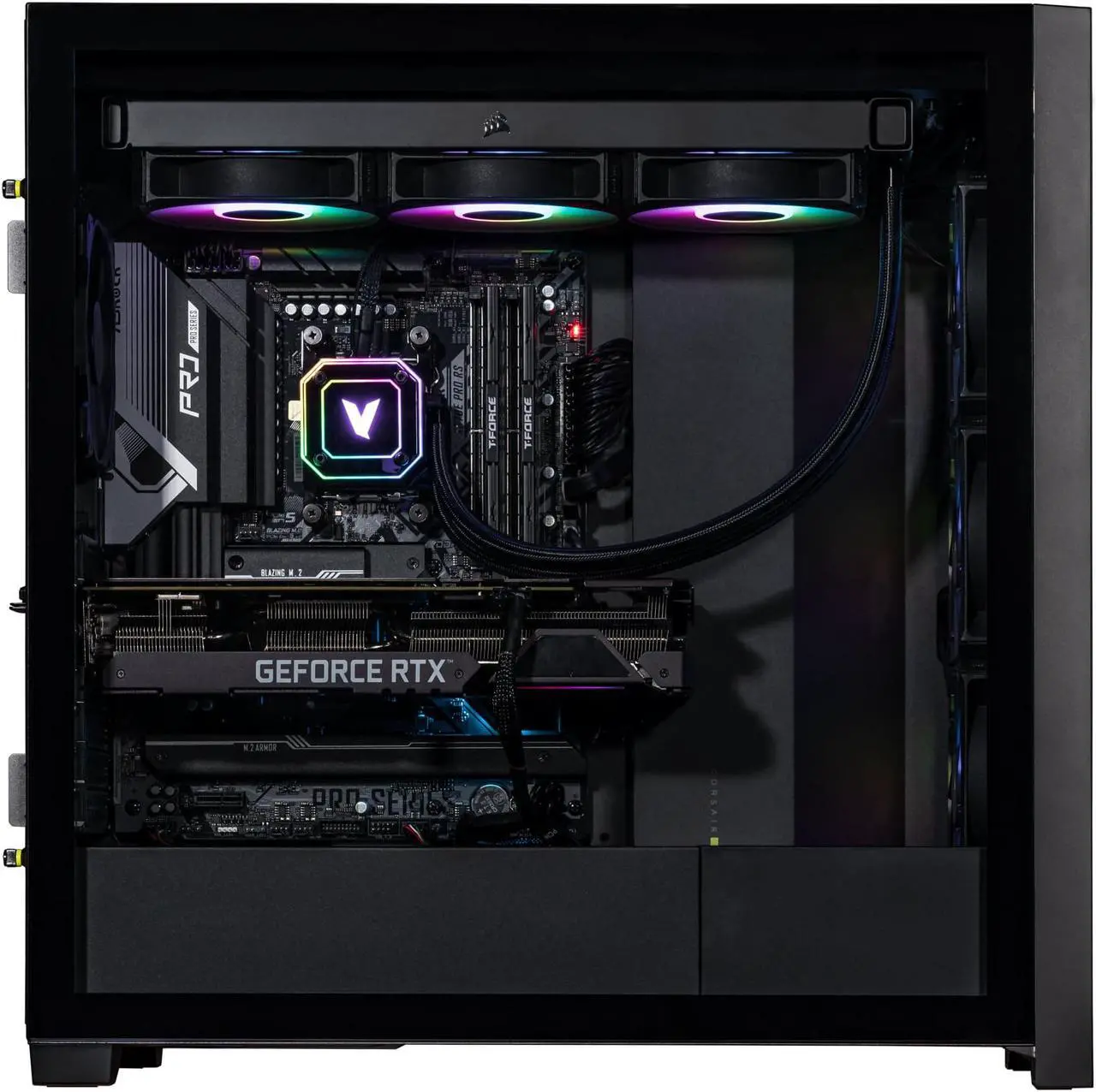 Alt view image 3 of 7 - Velztorm Aciex 3D Gaming Desktop PC (AMD Ryzen 7 7800X3D, GeForce RTX 3070 8GB, 64GB DDR5, 4TB PCIe SSD + 6TB HDD (3.5), 360mm AIO, RGB Fans, 1000W PSU, WiFi 6, Win11Home) VELZ0077