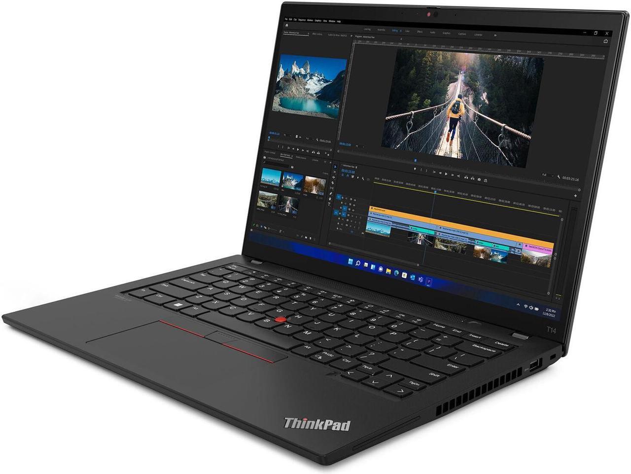 Alt view image 4 of 7 - Lenovo ThinkPad T14 Gen 3 Home & Business Laptop (Intel i7-1270P 12-Core, 14.0" 60Hz 2240x1400, Intel Iris Xe, 16GB RAM, 512GB SSD, Backlit KB, Wifi, USB 3.2, Win 10 Pro) with G5 Essential Dock