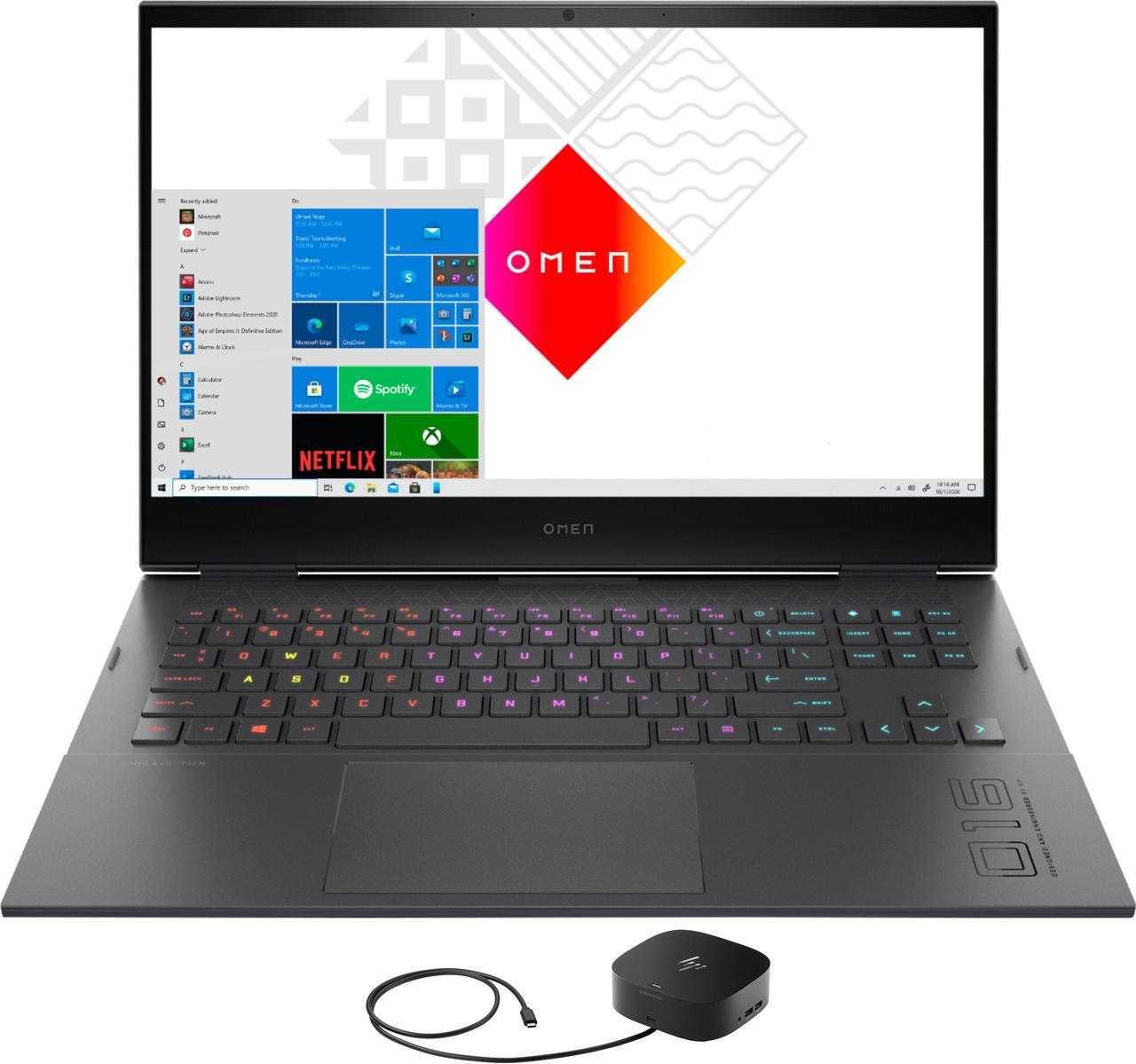 Main image of HP OMEN 16  Gaming & Entertainment Laptop (AMD Ryzen 7 5800H 8-Core, 16.1" 144Hz Full HD (1920x1080), NVIDIA GeForce RTX 3050 Ti, 32GB RAM, 2TB PCIe SSD, Win 11 Pro) with G2 Universal Dock