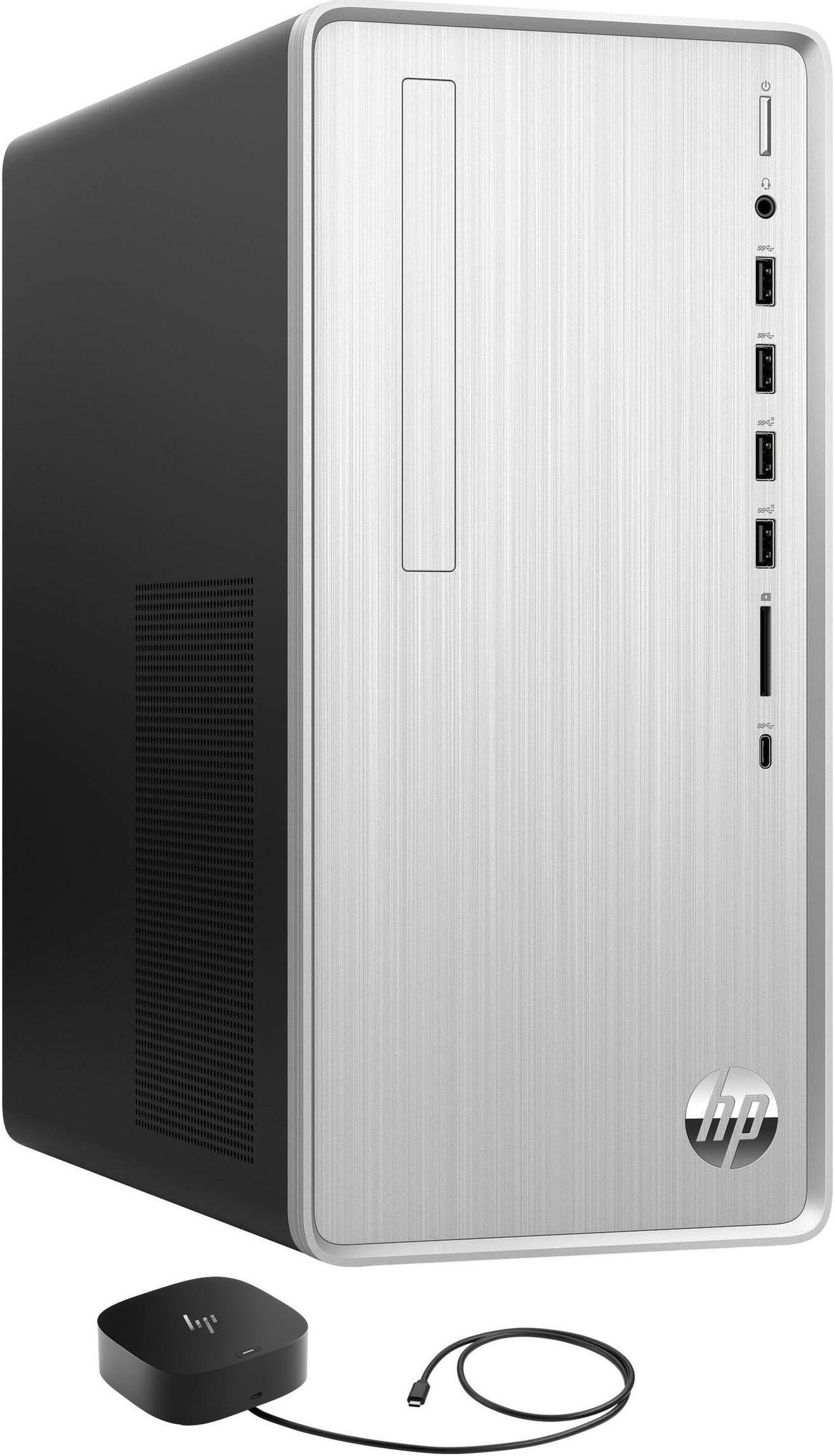 Main image of HP Pavilion TP01 Home & Business Desktop (AMD Ryzen 5 5600G 6-Core, AMD Radeon, 64GB RAM, 1TB PCIe SSD + 1TB HDD (3.5), Wifi, USB 3.2, HDMI, Bluetooth, SD Card, Win 11 Home) with G5 Essential Dock