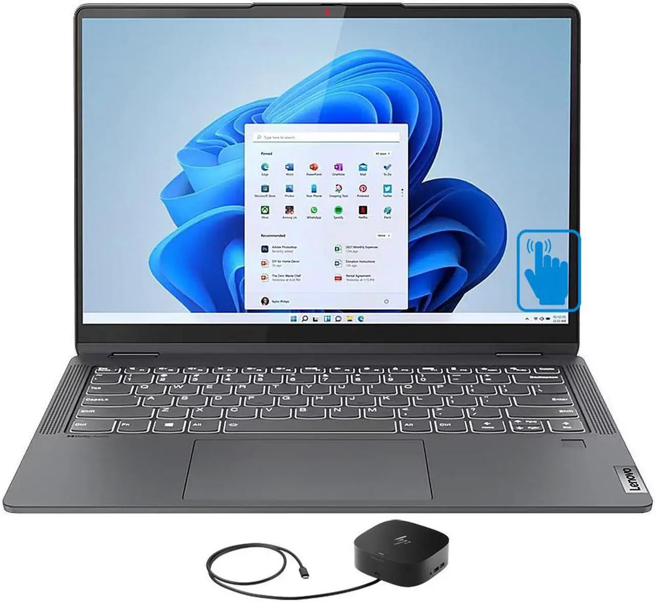 Main image of Lenovo IdeaPad Flex 5 Home & Business 2-in-1 Laptop (AMD Ryzen 7 5700U 8-Core, 14.0" 60Hz Touch 2240x1400, AMD Radeon, 16GB RAM, 1TB PCIe SSD, Backlit KB, Wifi, Win 10 Pro) with G2 Universal Dock