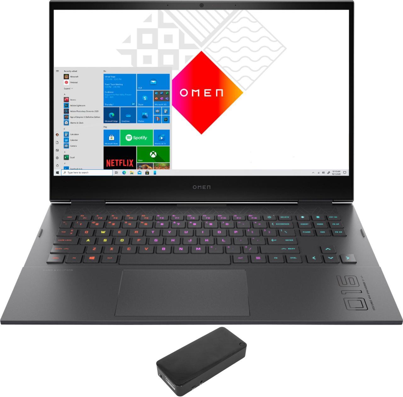 Main image of HP OMEN 16  Gaming & Entertainment Laptop (AMD Ryzen 7 5800H 8-Core, 16.1" 144Hz Full HD (1920x1080), NVIDIA GeForce RTX 3050 Ti, 64GB RAM, 2TB PCIe SSD, Backlit KB, Win 11 Home) with DV4K Dock