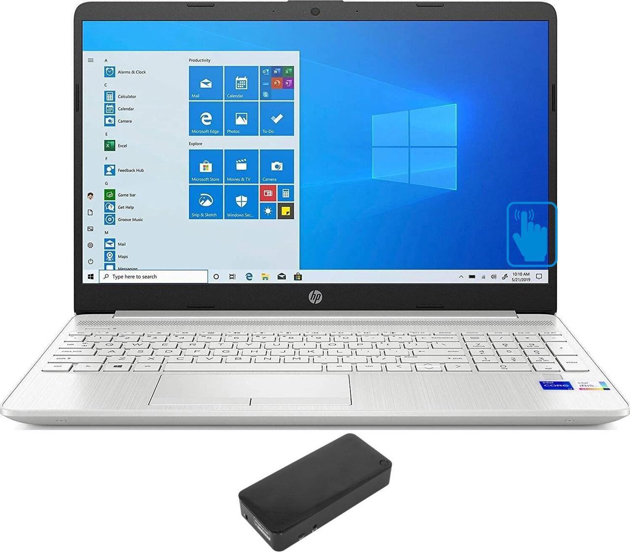 Main image of HP 15t-dw300-15 Home & Business Laptop (Intel i7-1165G7 4-Core, 15.6" 60Hz Touch HD (1366x768), Intel Iris Xe, 64GB RAM, 4TB PCIe SSD, Backlit KB, Wifi, USB 3.2, HDMI, Win 11 Home) with DV4K Dock