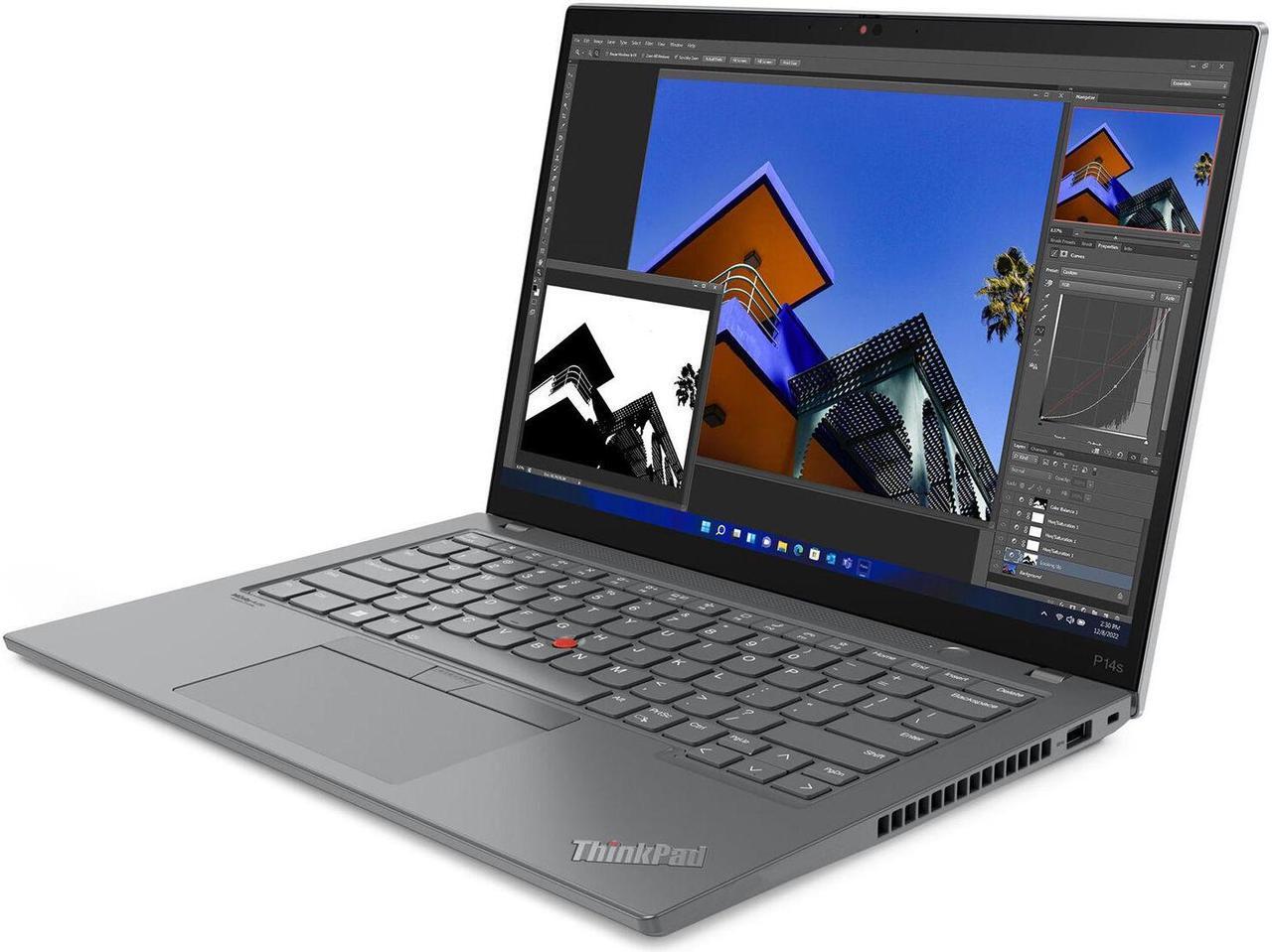 Alt view image 3 of 7 - Lenovo ThinkPad P14s Gen 3 Home & Business Laptop (Intel i7-1260P 12-Core, 14.0" 60 Hz Touch Wide UXGA (1920x1200), Intel UHD, 24GB RAM, Win 11 Pro) with Microsoft 365 Personal , Dockztorm Hub