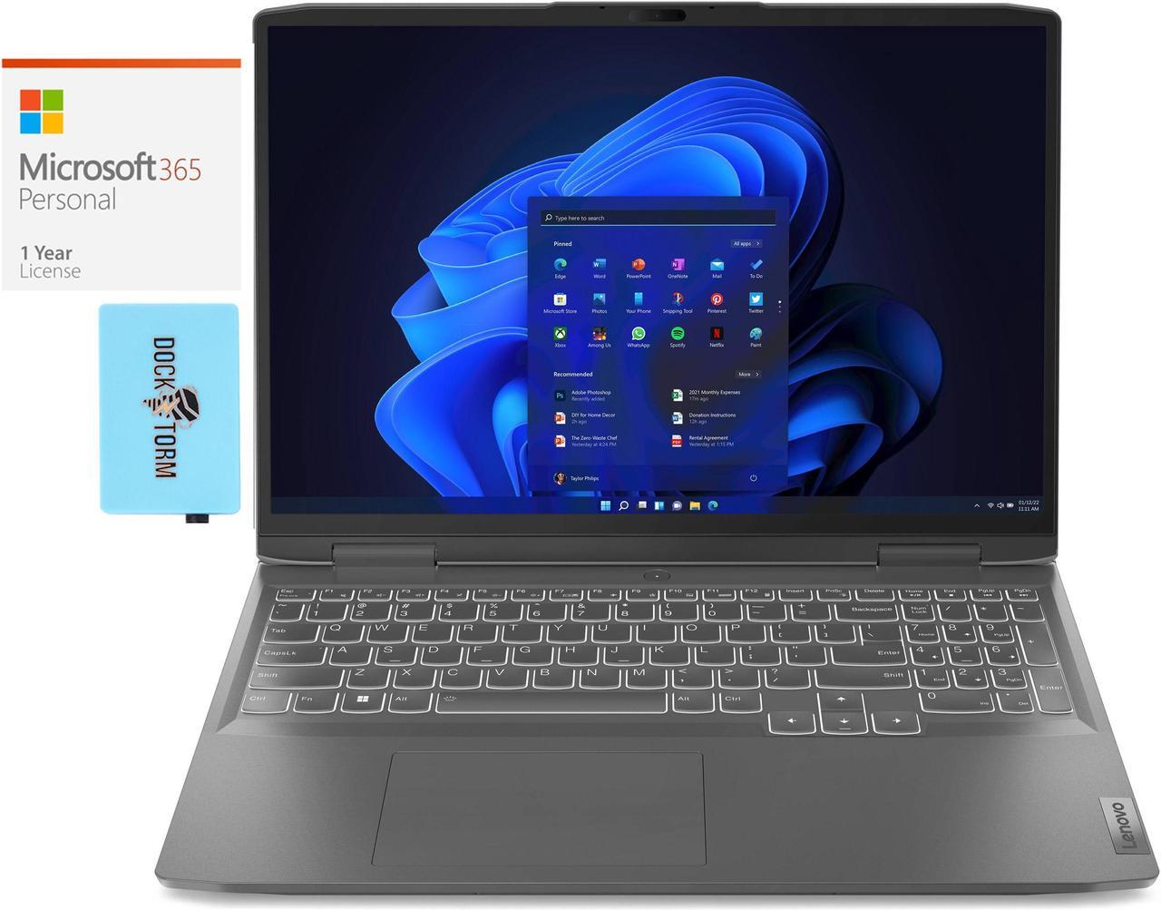 Main image of Lenovo LOQ 16IRH8 Gaming Laptop (Intel i7-13620H 10-Core, 16.0" 144 Hz Wide UXGA (1920x1200), GeForce RTX 4050, 32GB DDR5 5200MHz RAM, Win 11 Pro) with Microsoft 365 Personal , Dockztorm Hub