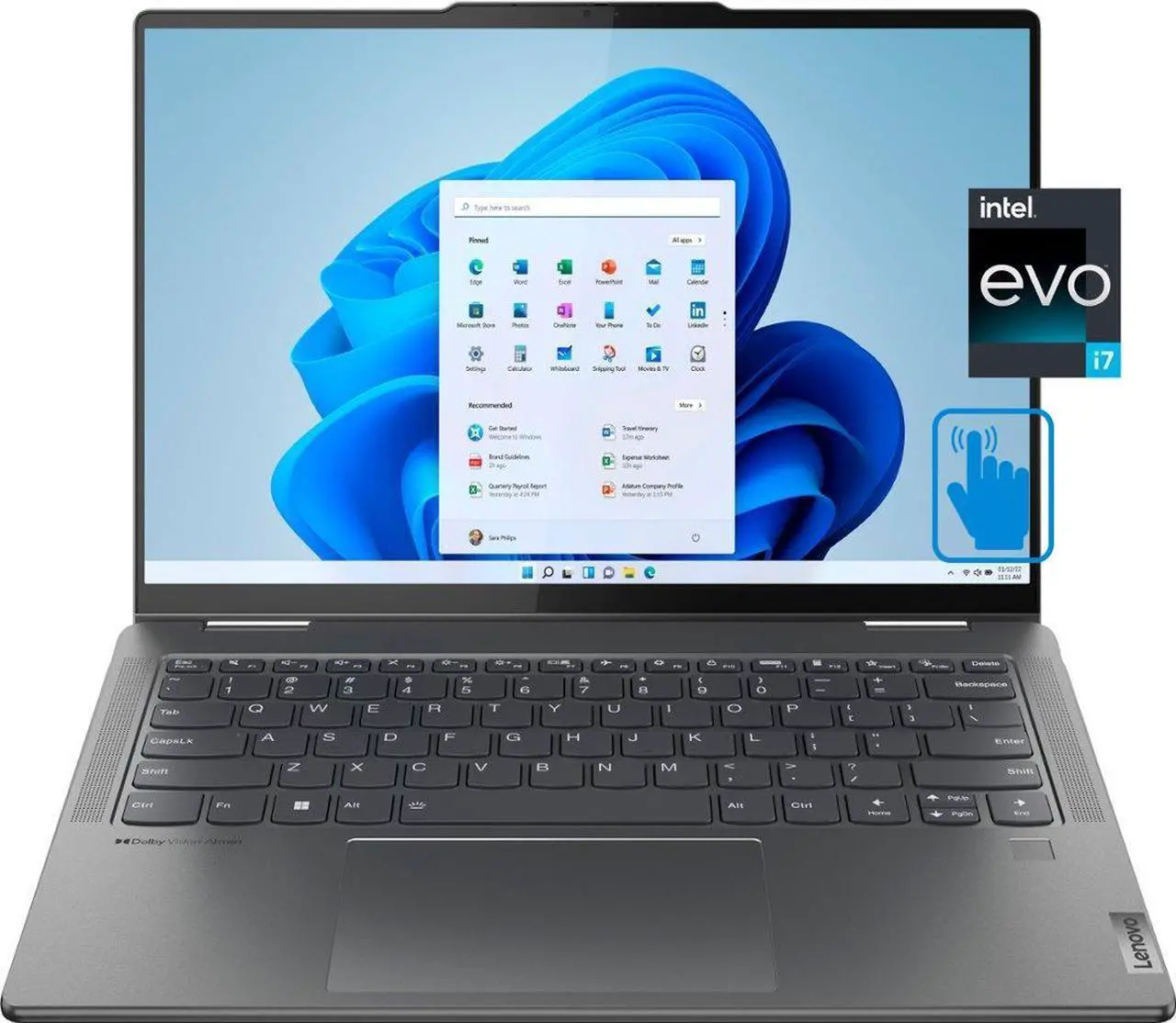 Main image of Lenovo Yoga 7i Home & Business 2-in-1 Laptop (Intel i7-1355U 10-Core, 16GB LPDDR5 5200MHz RAM, 512GB M.2 2242 PCIe SSD, Intel Iris Xe, 14.0" 60 Hz Touch 2240x1400, Win 10 Pro) Refurbished