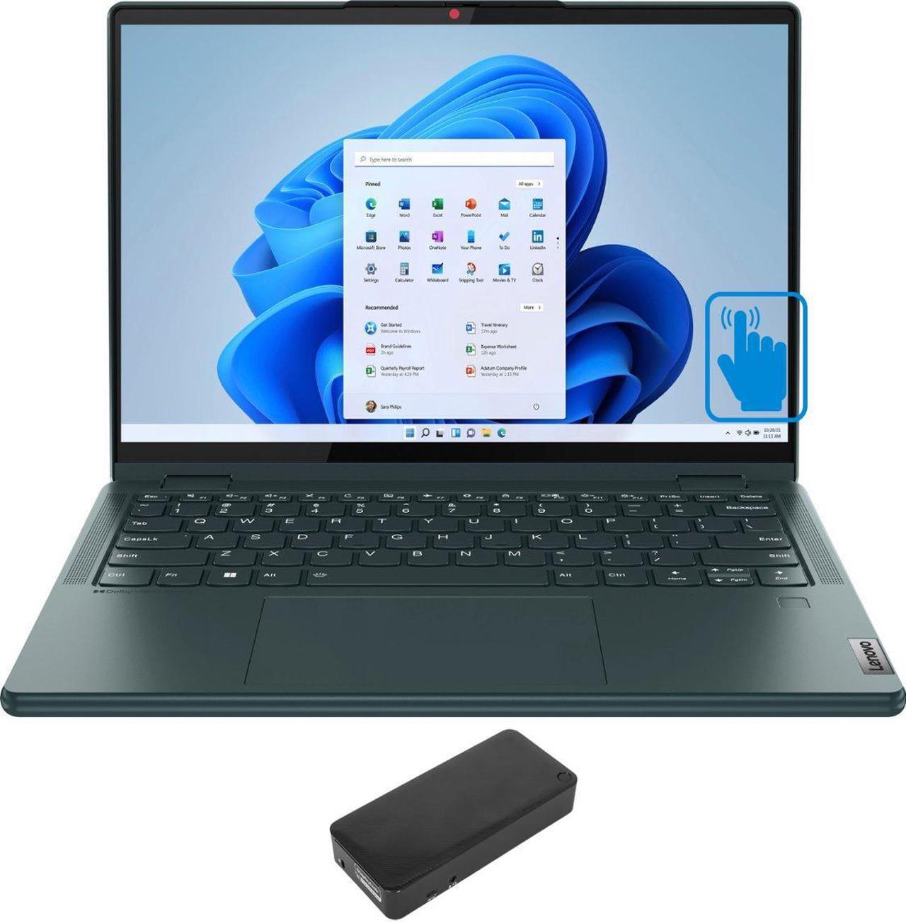 Main image of Lenovo Yoga 6 Home & Business 2-in-1 Laptop (AMD Ryzen 5 7530U 6-Core, 13.3" 60 Hz Touch Wide UXGA (1920x1200), AMD Radeon, 8GB RAM, 256GB SSD, Backlit KB, Wifi, Win 11 Home) with DV4K Dock