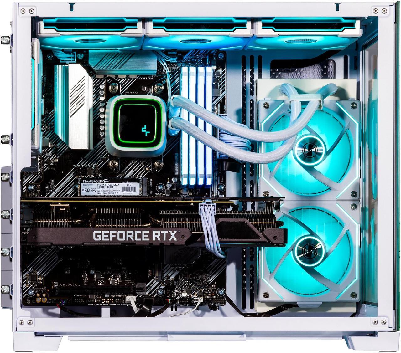 Alt view image 5 of 7 - Velztorm Minty Frog Green Limited Edition Gaming PC (AMD Ryzen 7 5700X 8-Core, 64GB DDR4, 4TB PCIe SSD + 3TB HDD (3.5), GeForce RTX 3070, WiFi 5, BT 5, Liquid Cooled 240mm, 850W, Win 11 Home)