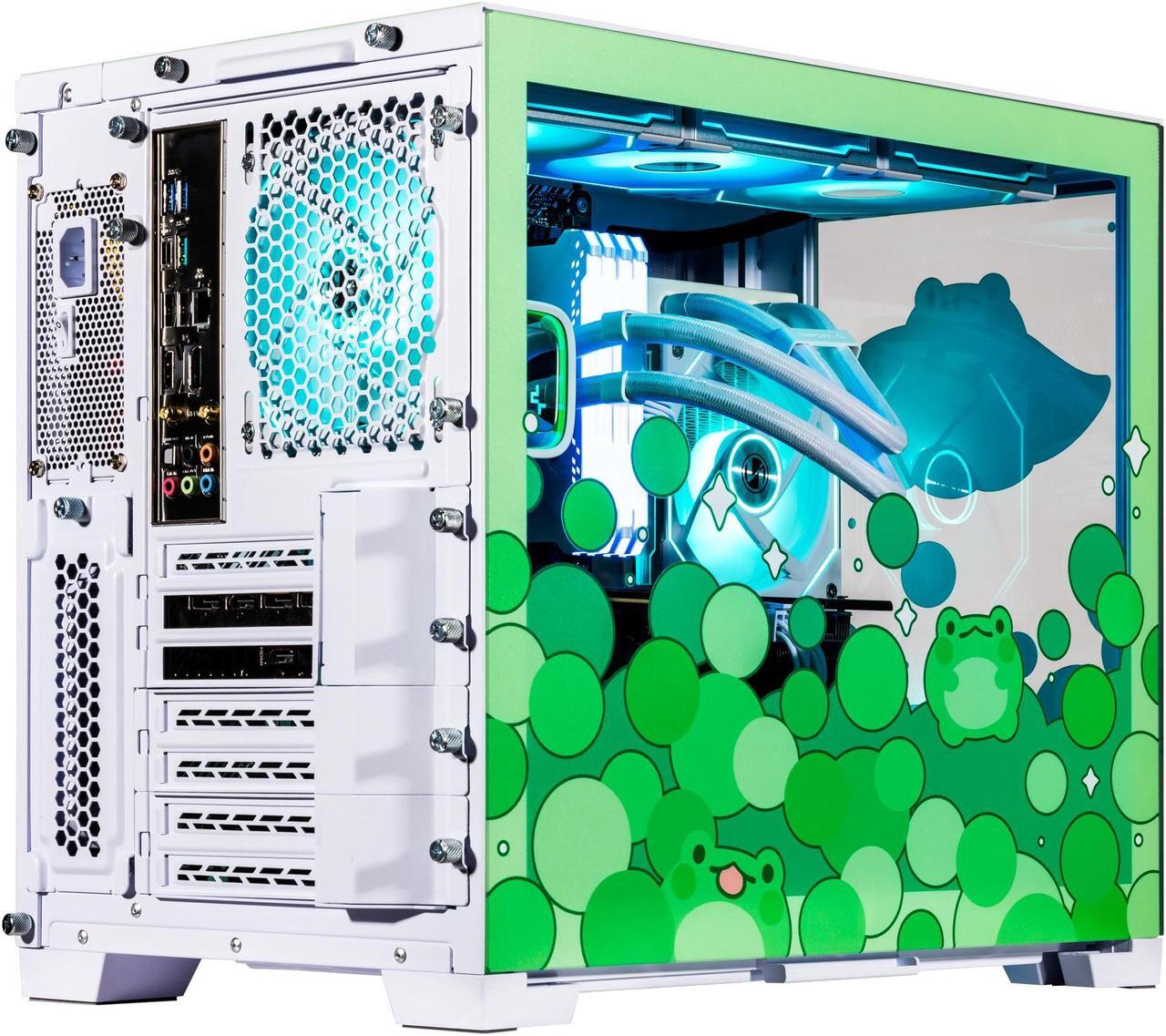 Alt view image 6 of 7 - Velztorm Minty Frog Green Limited Edition Gaming PC (AMD Ryzen 7 5700X 8-Core, 64GB DDR4, 4TB PCIe SSD + 3TB HDD (3.5), GeForce RTX 3070, WiFi 5, BT 5, Liquid Cooled 240mm, 850W, Win 11 Home)