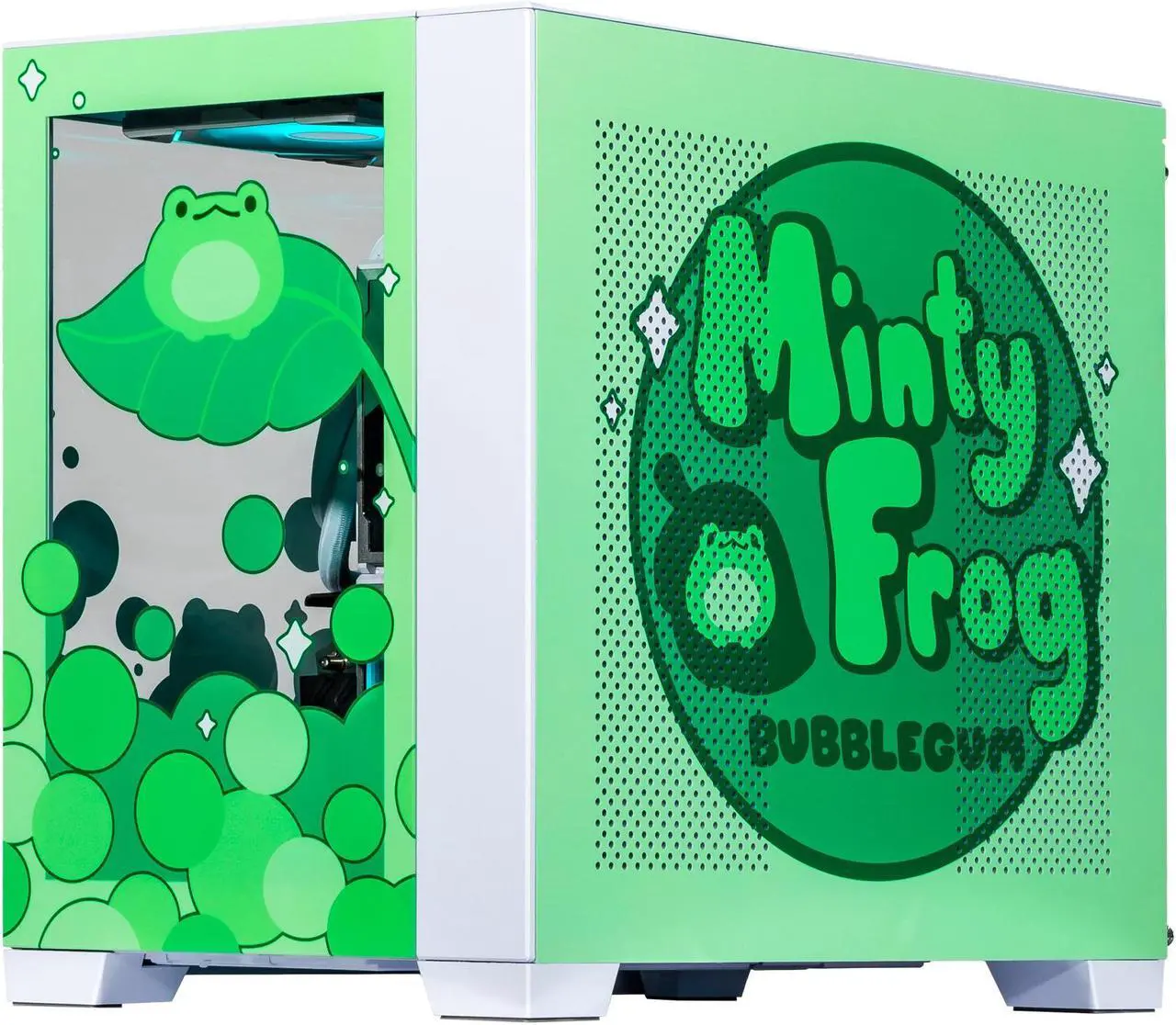 Alt view image 7 of 7 - Velztorm Minty Frog Custom Built Gaming Desktop PC (AMD Ryzen 7 5700X 8-Core, 64GB RAM, 2TB PCIe SSD + 2TB HDD (3.5), Radeon RX 6900 XT, Wifi, Bluetooth, HDMI, USB 3.2, Display Port, Win 11 Home)