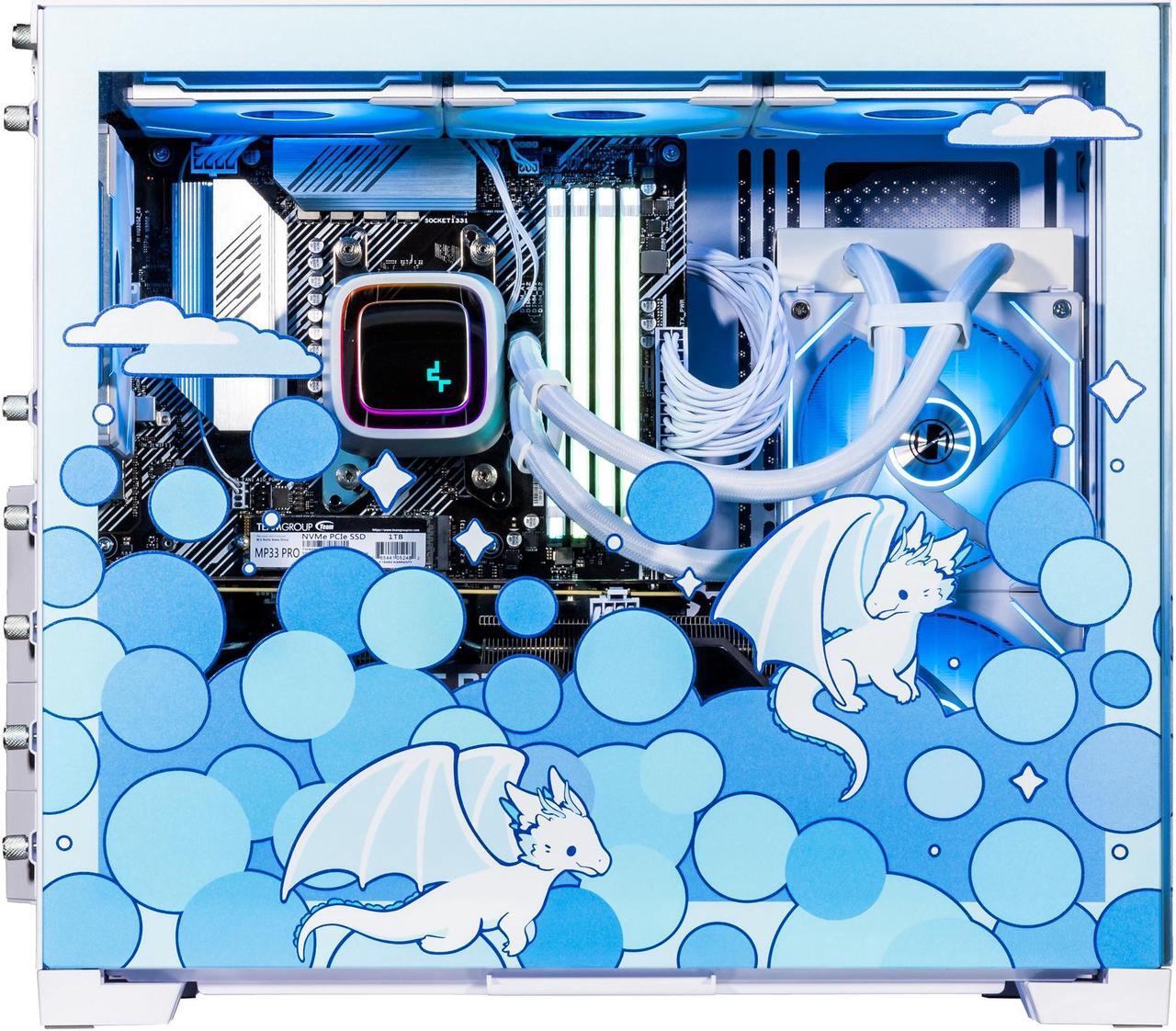 Alt view image 4 of 7 - Velztorm Frosty Dragon Blue Limited Edition Gaming PC (AMD Ryzen 7 5700X 8-Core, 32GB DDR4, 2TB PCIe SSD + 2TB  HDD, GeForce RTX 3070, WiFi 5, BT 5, Liquid Cooled 240mm, 850W, Win 11 Pro)