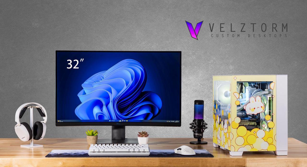 Alt view image 3 of 7 - Velztorm Fruity Bunny Yellow Limited Edition Gaming PC (AMD Ryzen 7 5700X 8-Core, 128GB DDR4, 4TB PCIe SSD + 6TB HDD (3.5), GeForce RTX 4060, WiFi 5, BT 5, Liquid Cooled 240mm, 850W, Win11Home)