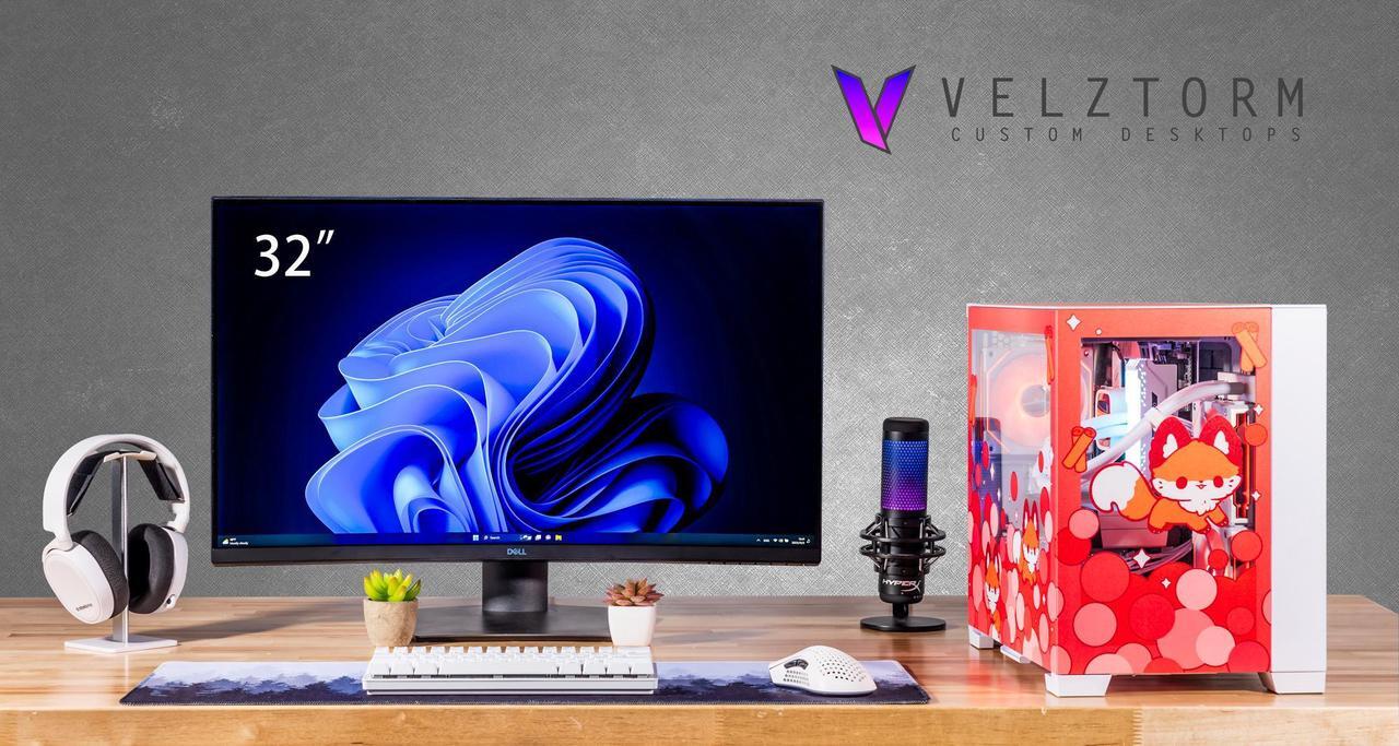 Alt view image 2 of 7 - Velztorm Cinnamon Fox Custom Built Gaming Desktop PC (AMD Ryzen 7 5700X, Radeon RX 9070 XT, 128GB DDR4, 4TB PCIe SSD + 6TB HDD, RGB Fans, 240mm AIO, 850W PSU, WiFi 5, Bluetooth 5.0, RJ-45, Win 10 Pro)