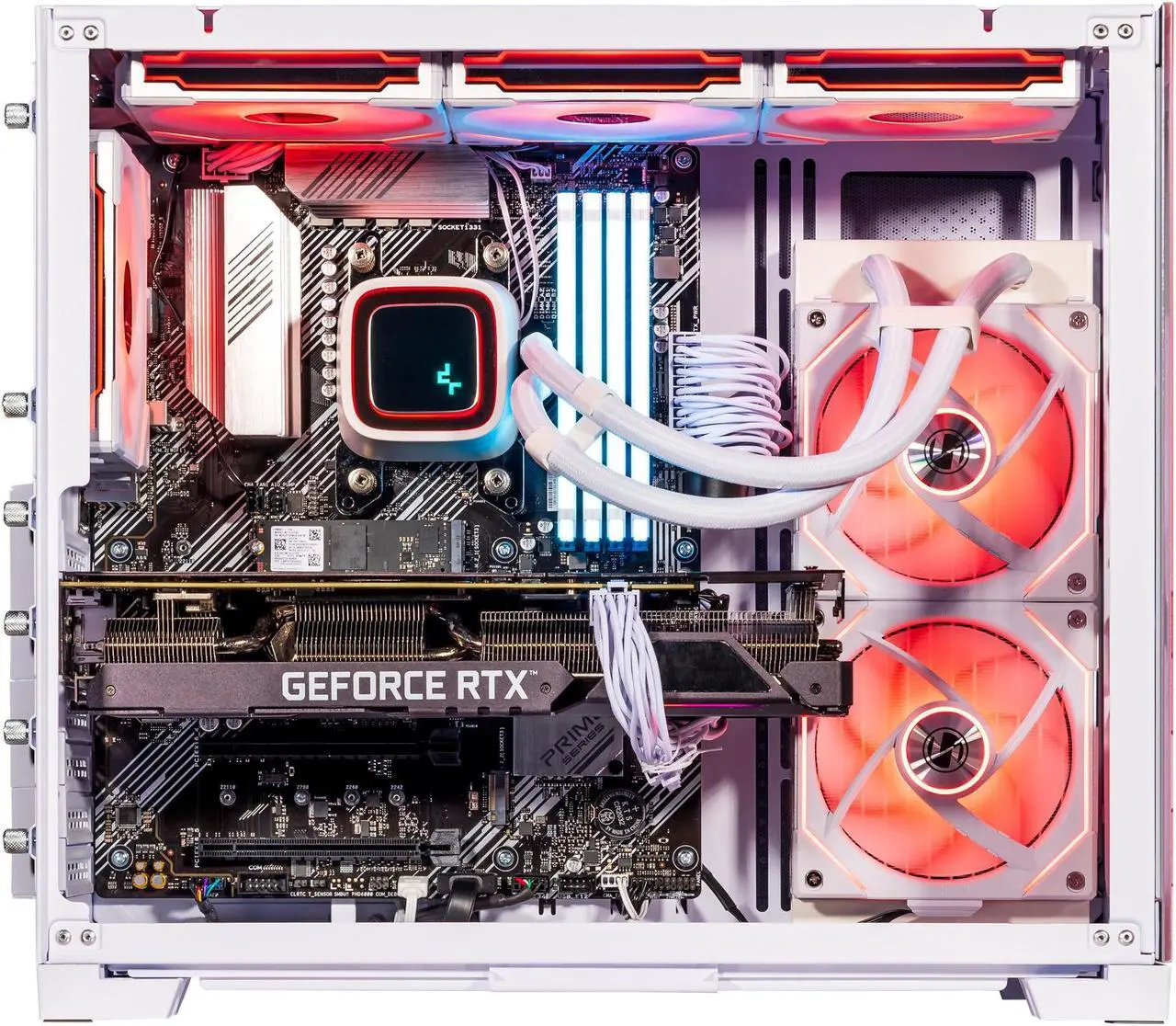 Alt view image 5 of 7 - Velztorm Cinnamon Fox Red Limited Edition Gaming PC (AMD Ryzen 7 5700X 8-Core, 64GB DDR4, 2TB PCIe SSD + 6TB HDD (3.5), GeForce RTX 3070, WiFi 5, BT 5, Liquid Cooled 240mm, 850W, Win 10 Home)