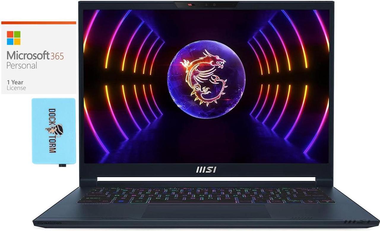 Main image of MSI Stealth 14 Studio Gaming & Entertainment Laptop (Intel i7-13620H 10-Core, 14.0" 165 Hz Wide UXGA (1920x1200), GeForce RTX 4060, Win 11 Home) with Microsoft 365 Personal , Dockztorm Hub
