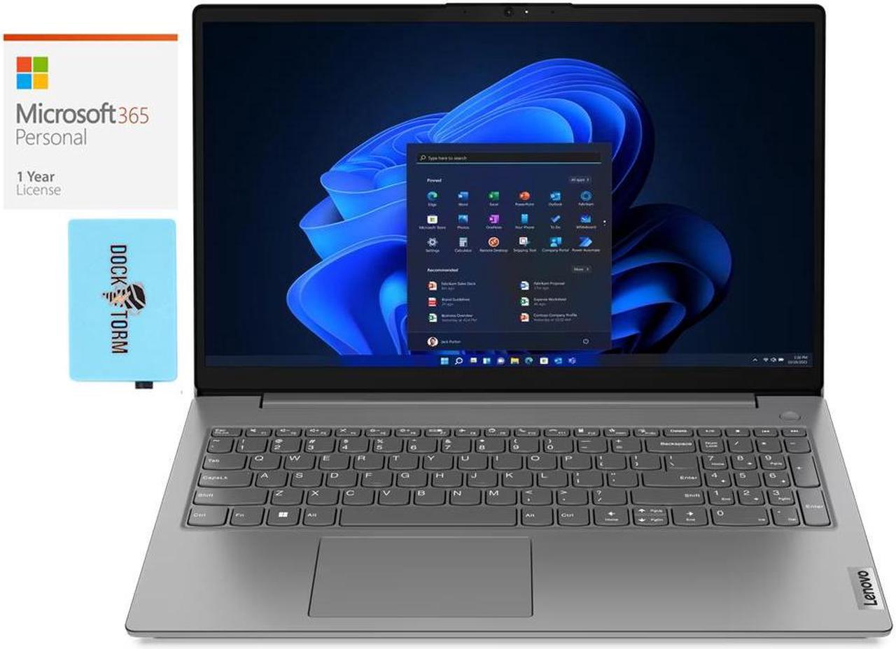 Main image of Lenovo V15 G3 Home & Business Laptop (Intel i5-1235U 10-Core, 15.6" 60 Hz Full HD (1920x1080), Intel UHD, 40GB RAM, 512GB PCIe SSD, Wifi, Win 10 Pro) with Microsoft 365 Personal , Dockztorm Hub