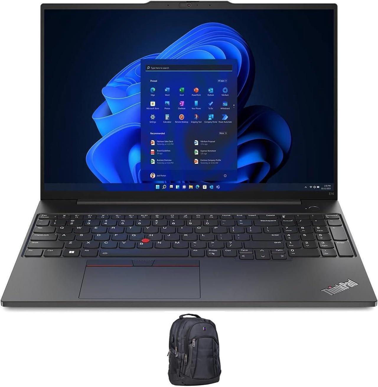 Main image of Lenovo ThinkPad E16 Gen 1 Home & Business Laptop (Intel i7-1355U 10-Core, 16.0" 60 Hz Wide UXGA (1920x1200), Intel Iris Xe, 40GB RAM, 1TB M.2 2242 PCIe SSD, Win 11 Pro) with Premium Backpack