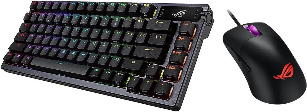 Alt view image 3 of 7 - ASUS ROG Azoth 75% TKL Bluetooth and RF Wireless Red Switch Mechanical Gaming Keyboard, Bundle with ROG Keris Mouse, Gasket-Mount, Three-Layer Dampening, Hot-Swappable Switches, Gunmetal Color
