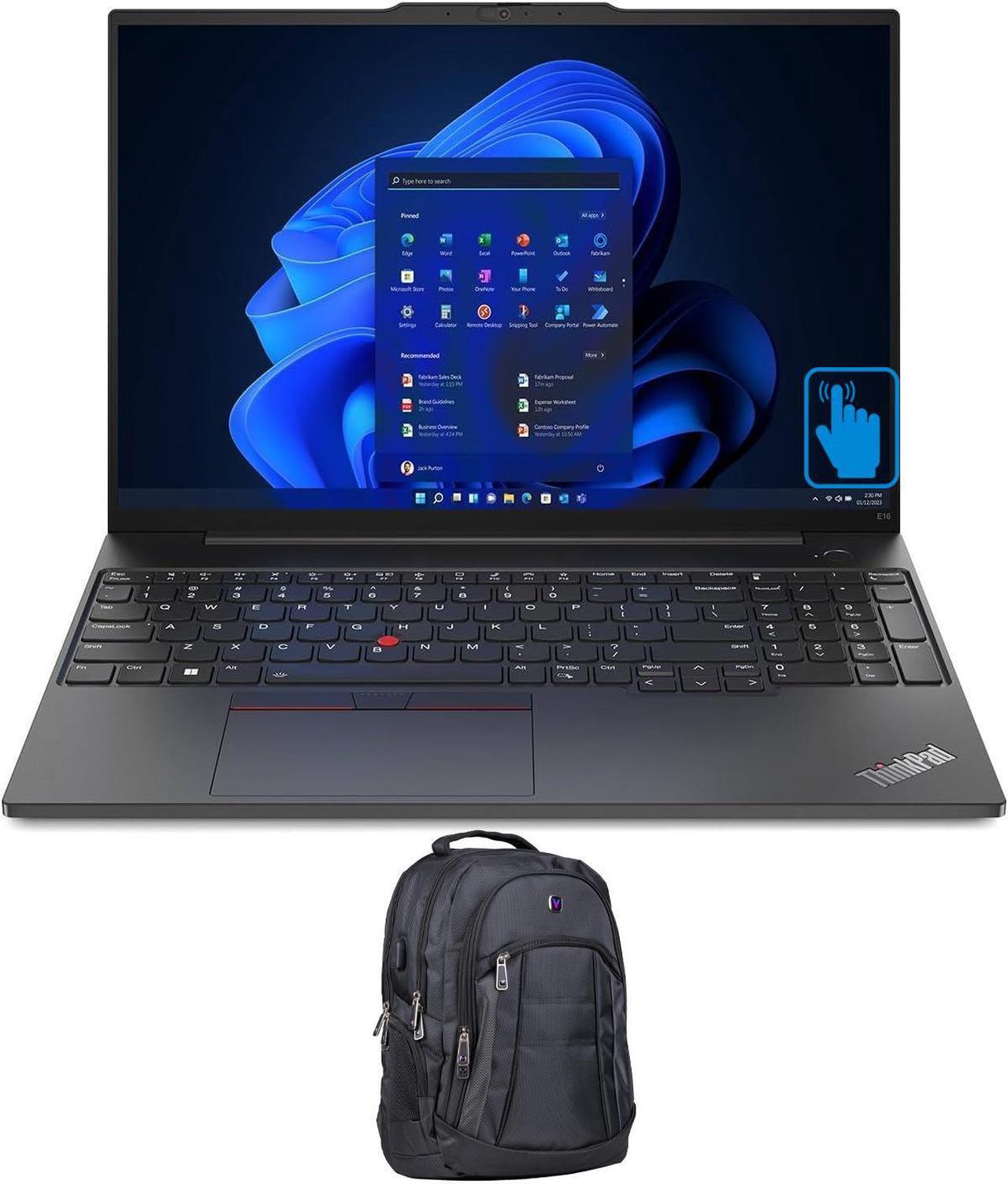 Main image of Lenovo ThinkPad E16 Gen 1 Home & Business Laptop (AMD Ryzen 5 7530U 6-Core, 16.0" 60 Hz Touch Wide UXGA (1920x1200), AMD Radeon, 40GB RAM, 512GB PCIe SSD, Win 10 Pro) with Premium Backpack