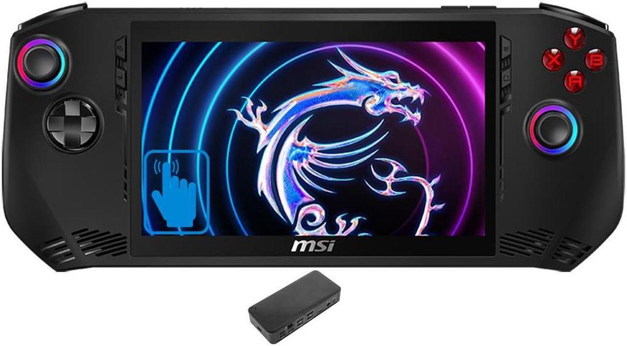Main image of MSI Claw A1M-052US Gaming Laptop (Intel Ultra 5-135H 14-Core, 7" 120 Hz Touch Full HD (1920x1080), Intel Arc, 16GB LPDDR5 6400MHz RAM, 512GB SSD, Wifi, Fingerprint, Win 11 Home) with USB-C Dock