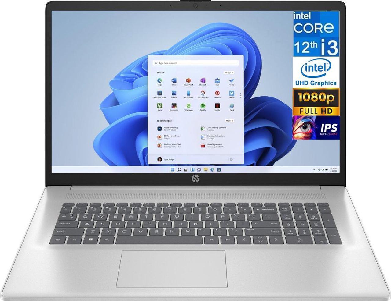 Main image of HP Flagship 17.3" FHD + IPS Business Laptop (12th Gen Intel Core i3-1215U, 32GB RAM, 2TB PCIe SSD, Intel UHD, AC WiFi, Bluetooth 5.1, Webcam, Win 11 Home S-Mode)