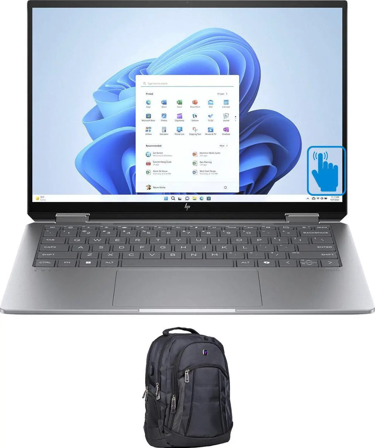 Main image of HP Envy x360 14-fc0013dx Home & Business 2-in-1 Laptop (Intel Ultra 5-125U 12-Core, 14.0" 60 Hz Touch Wide UXGA (1920x1200), Intel Graphics, Win 11 Home) with Premium Backpack