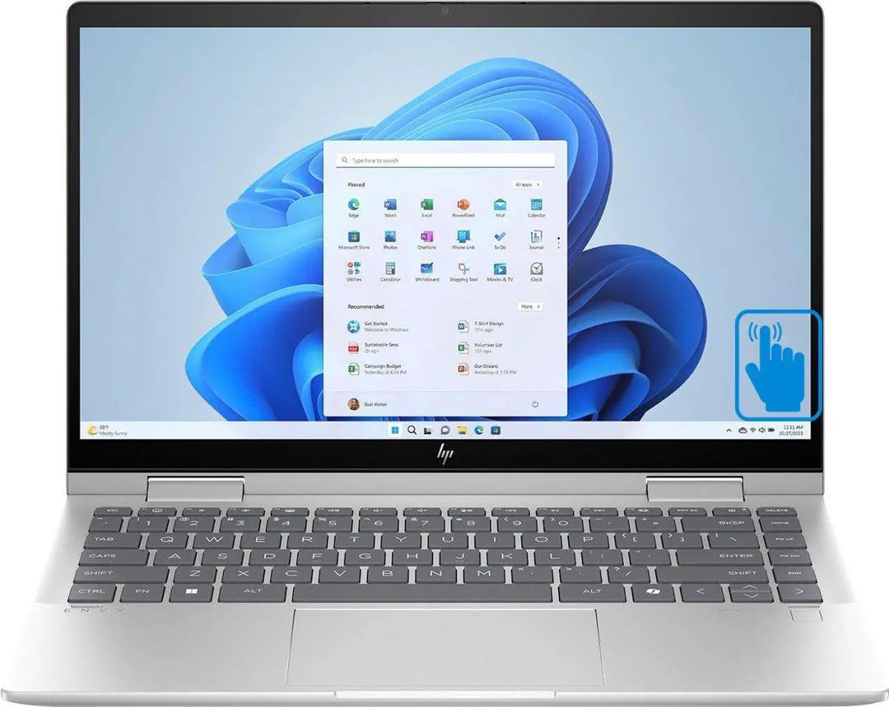 Alt view image 2 of 7 - HP Envy x360 High Performance 2-in-1 Laptop 14.0" Touchscreen IPS FHD (Intel 10-Core 7 150U, 16GB RAM, 512GB SSD, Backlit KYB, Fingerprint, WiFi 6E, BT 5.3, Win 11 Home)