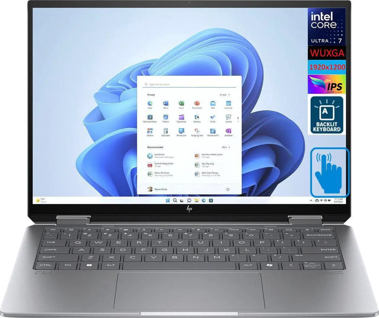 Main image of HP Envy x360 14-fc0033dx Business 2-in-1 Laptop 14.0" Touchscreen IPS WUXGA Display (Intel Ultra 7-155U, 32GB LPDDR5, 1TB SSD, Backlit KB, Thunderbolt 4, WiFi 6E, Webcam, Win 11 Home) (Renewed)