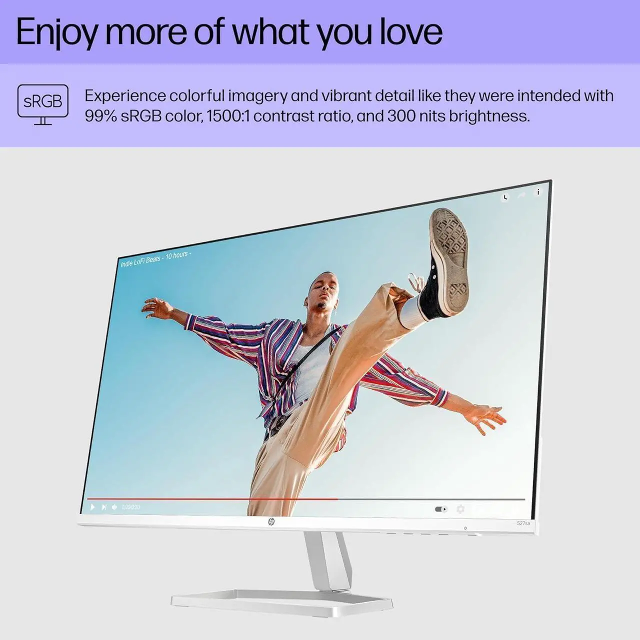 Alt view image 5 of 7 - HP 27" FHD IPS (1920x1080) Monitor with Speakers Bundle with Docztorm Dock, 100Hz Refresh Rate, 2X HDMI, 1x VGA, Flicker-Free, Ideal for Home & Business, White/Silver (2024 Latest Model)