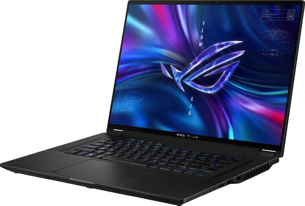 Alt view image 3 of 7 - ASUS ROG Flow X16 Gaming & Entertainment Laptop (Intel i9-13900H 14-Core, 16GB DDR5 5200MHz RAM, 2x512GB PCIe SSD (1TB), GeForce RTX 4060, 16.0" 240 Hz Touch Win 11 Home) Refurbished